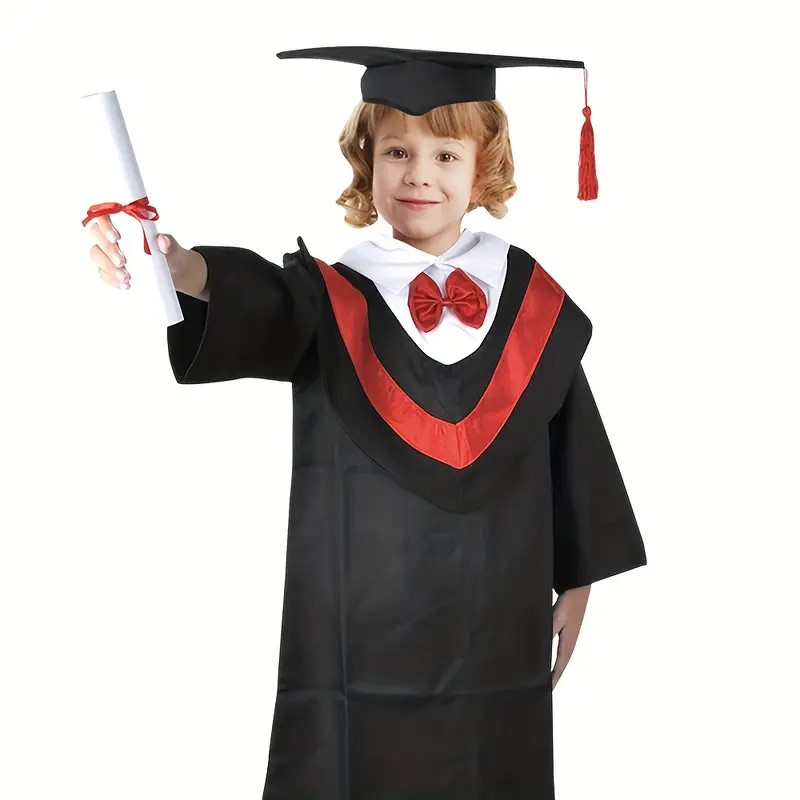 Graduation Outfit for Kids - Complete Kids Graduation Costume with Cap 
