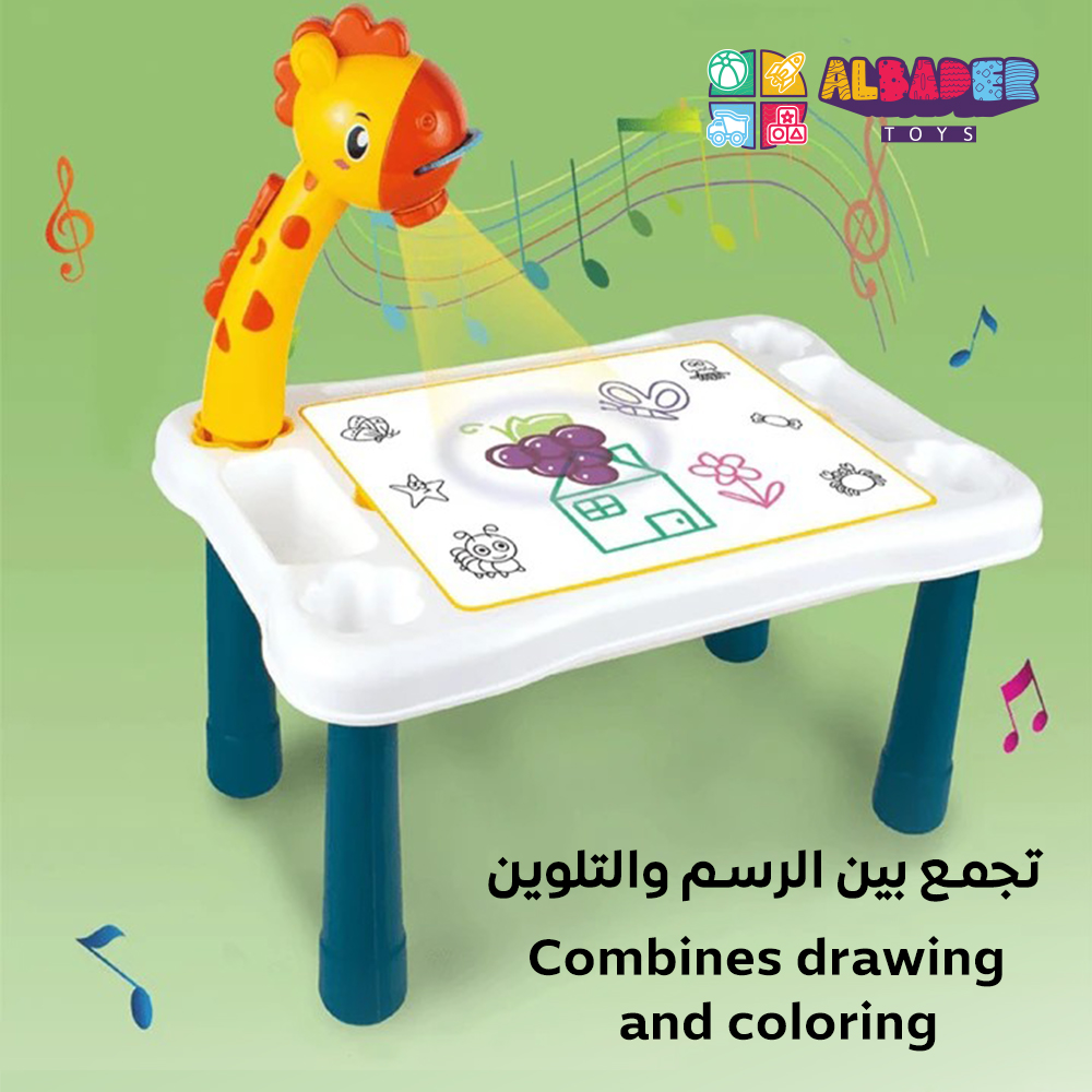  طاولة رسم مع ادوات تركيب 2 في 1 - طاولة رسم مع بروجكتر مميز 