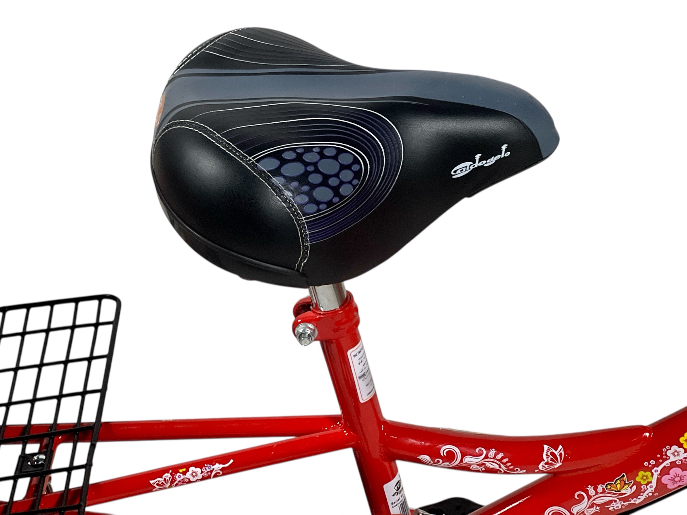  Bicycle with rear seat pad, size 16 – Rikisha-style bike with a unique back seat design Red Color 