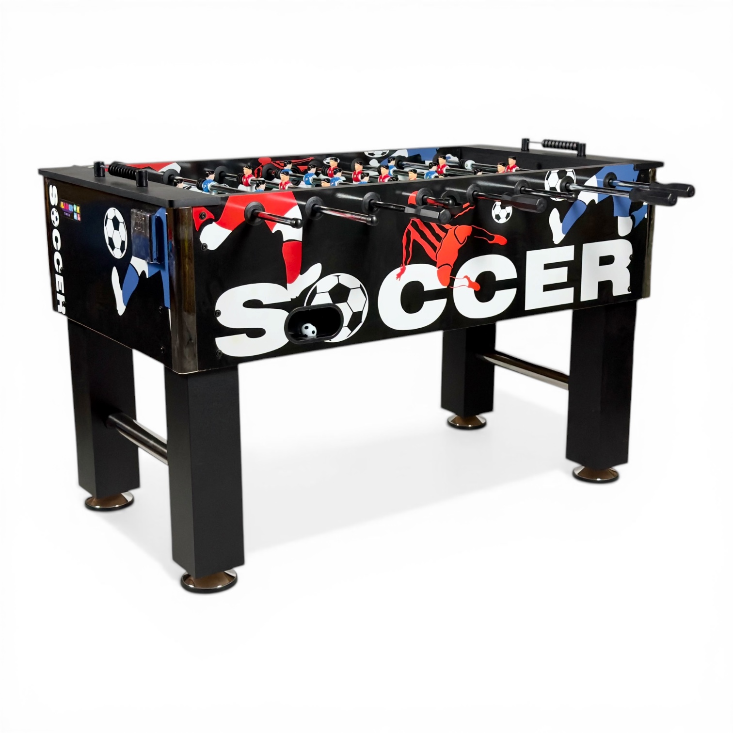  Black Foosball Table in International Size - Wooden Foosball Table 