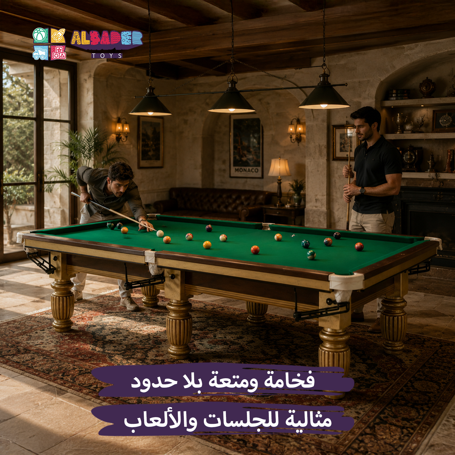  9ft International Standard Snooker Table – Professional Snooker Table with a Luxurious Classic Design, Premium Playing Surface, and Excellent Stability for Competitions and Entertainment 