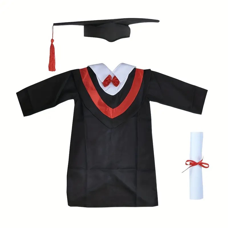  Graduation Outfit for Kids - Complete Kids Graduation Costume with Cap 