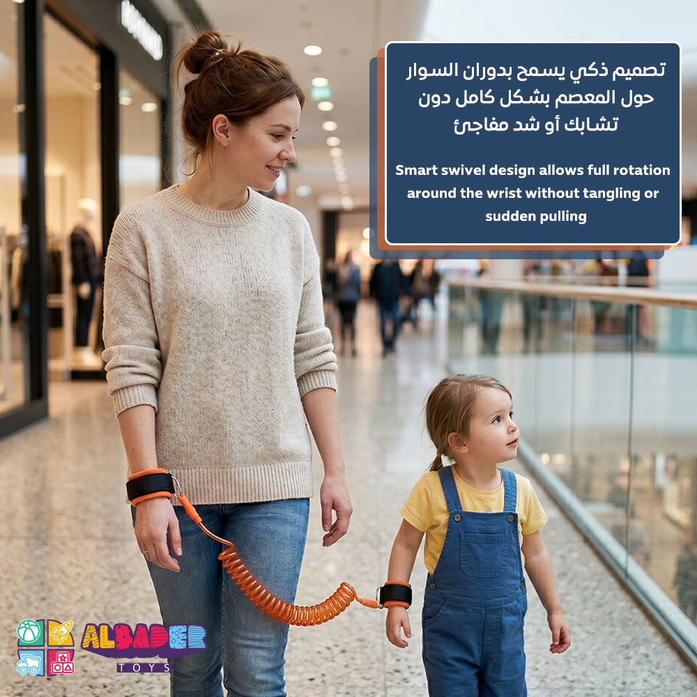  حبل أمان الطفل بطول 2 متر - سوار عدم ضياع الطفل المطاطي 