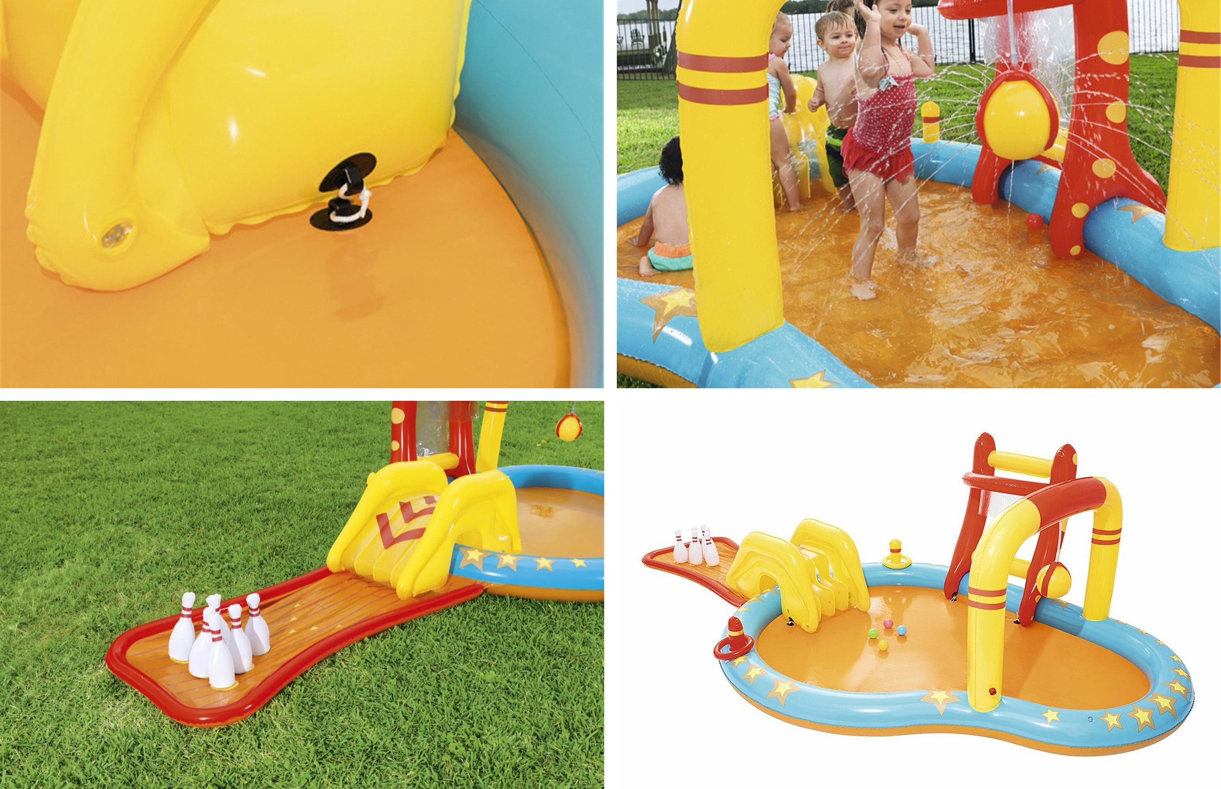  Kids’ pool with an attractive water park design – pool with slide and fun interactive toys 