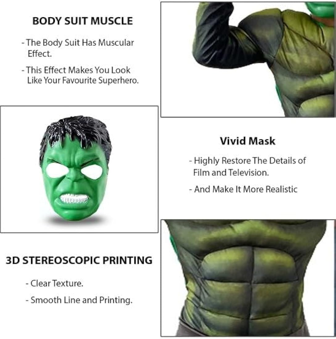  Hulk Character Costume for Kids - Superhero Costume for Children 