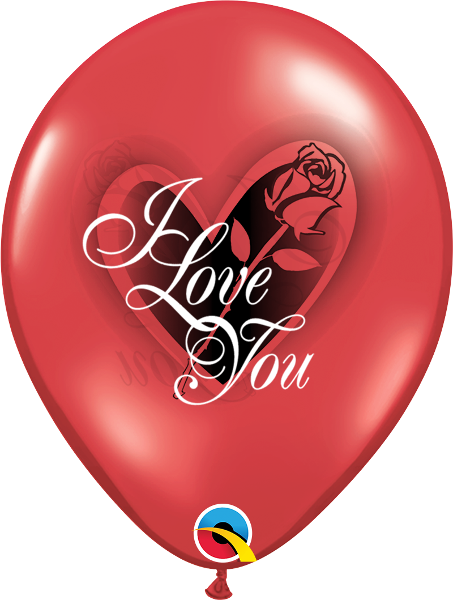 "Helium Printed Balloons - "love
