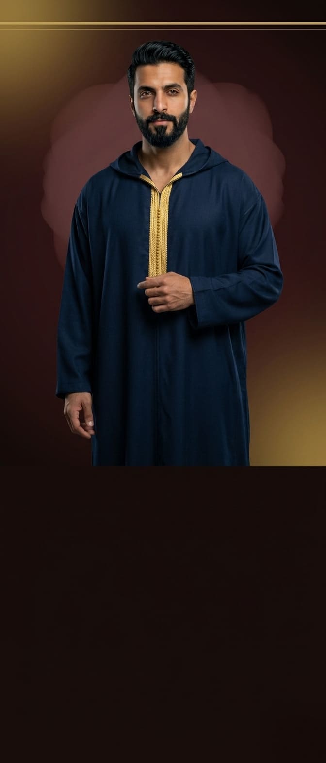 جلابية مغربية رجالي بقيطان فاخر من العرب الماسي