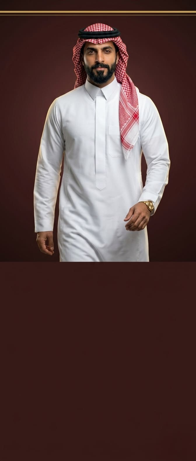 الأكثر مبيعاً ثوب وشماغ أحمر سعودي رجالي فاخر من العرب الماسي