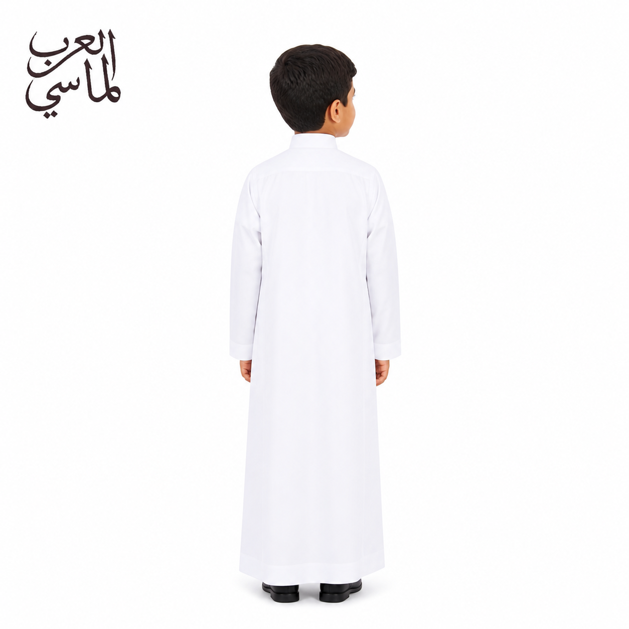 ثوب أولاد أبيض سحاب مخفي وياقة رسمية – ثوب العرب متجر العرب الماسي