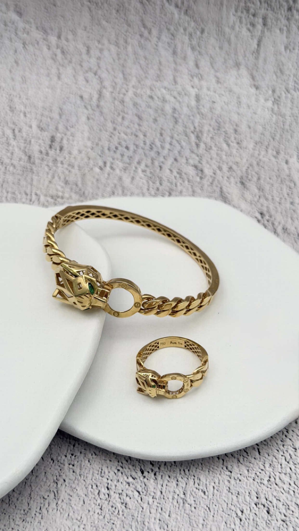  اسورة و خاتم ايطالي عيار 18k 