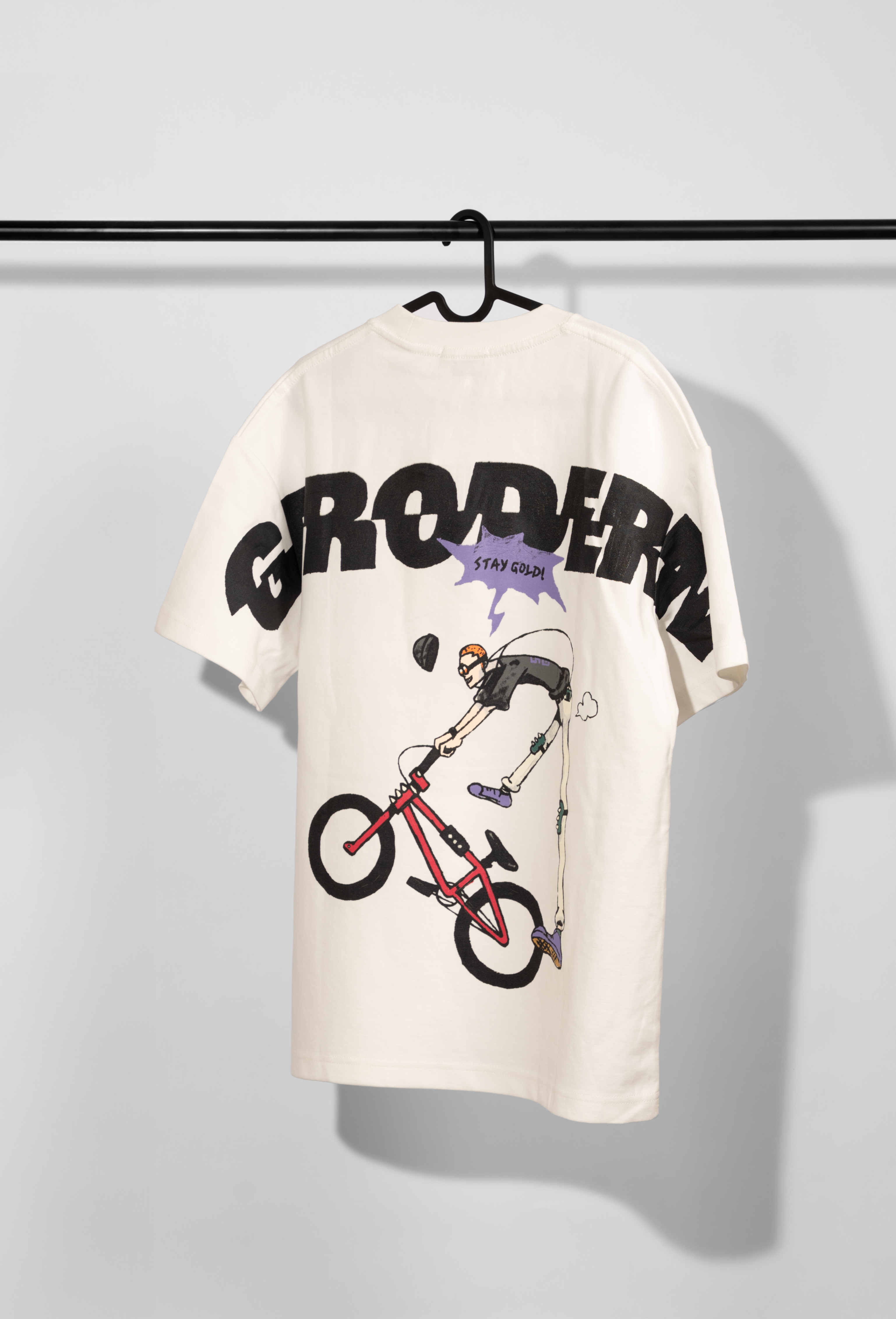 تيشيرت واسع  برسمة بالخلف لدراجة BMX