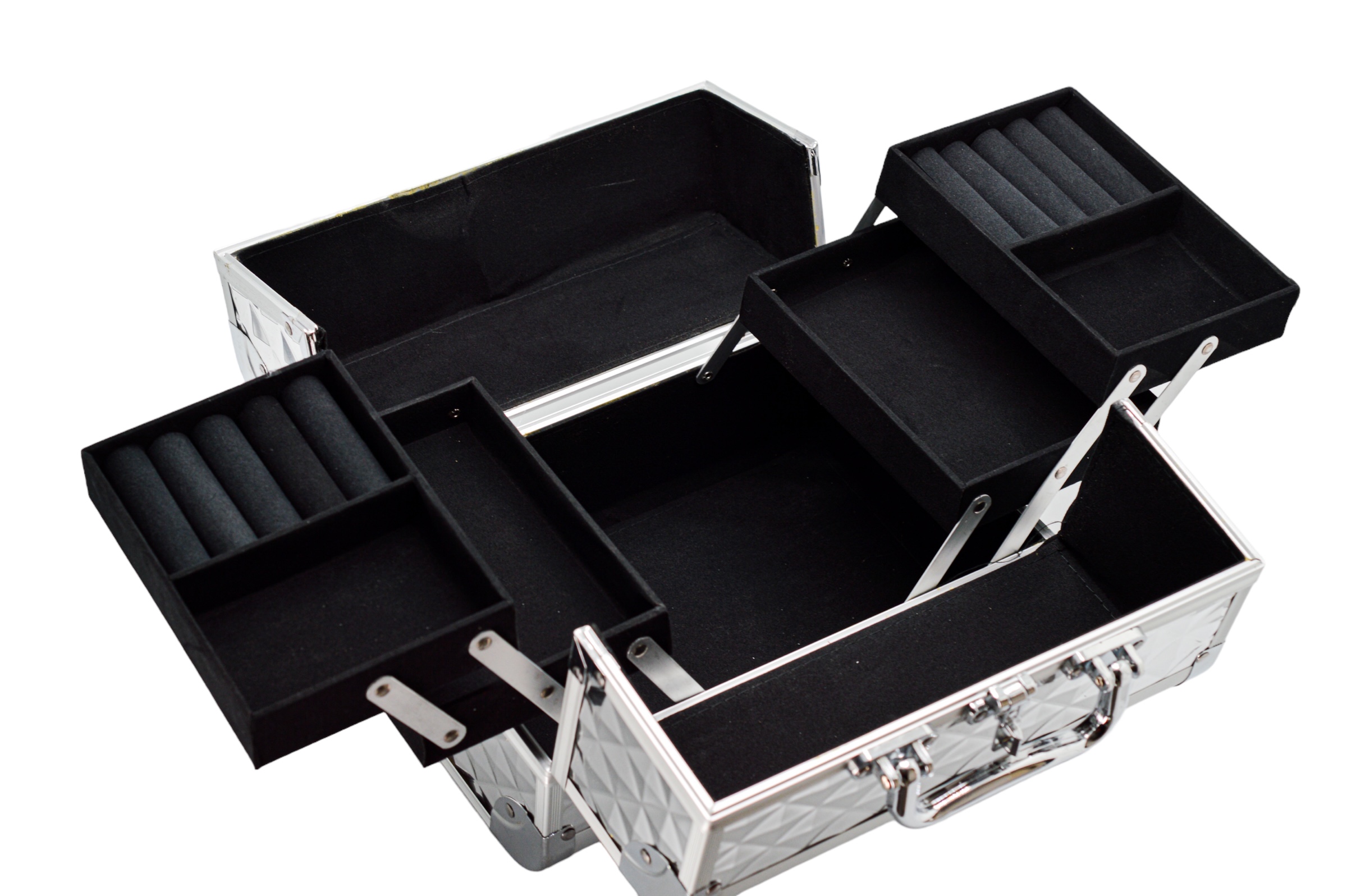  Jewellery box in gray metalic color  