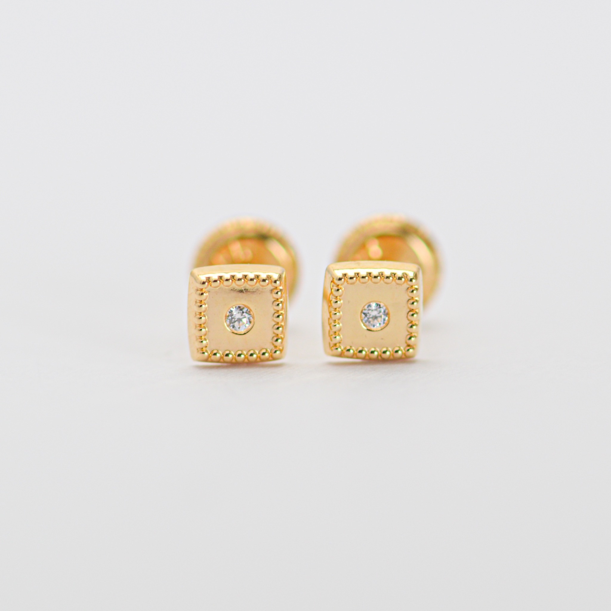  kids earrings 18k, gold  