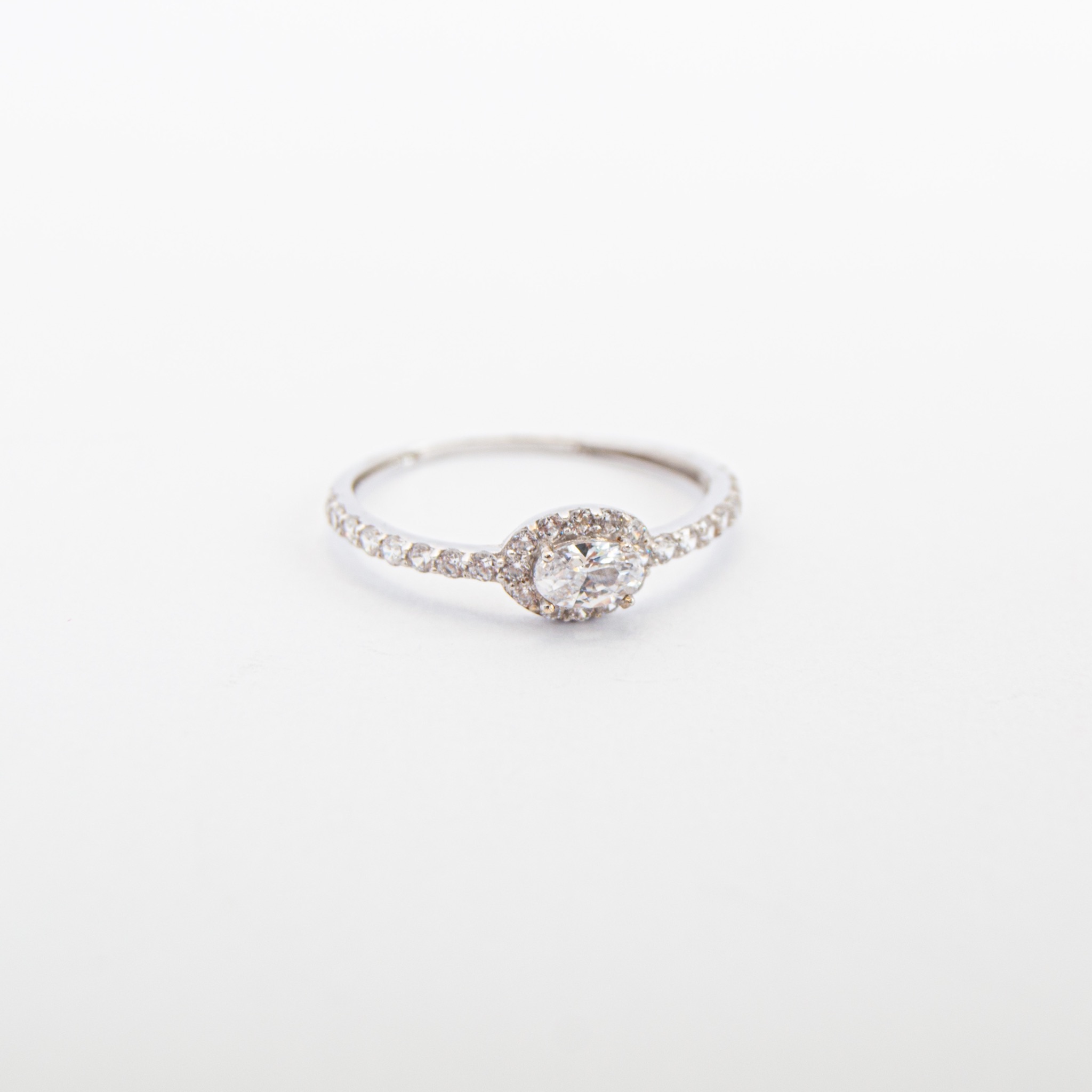  white gold half set ,18k 