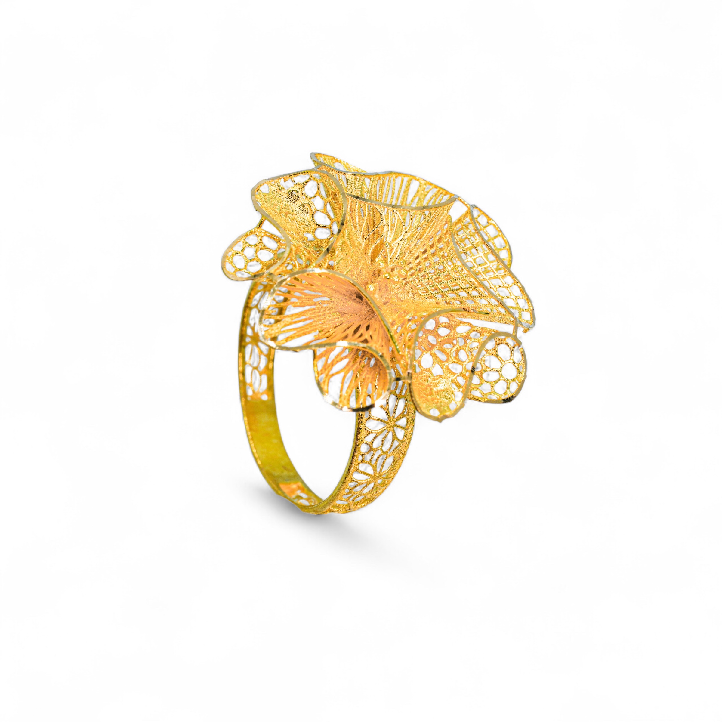  Ruffles ring 21k, gold  