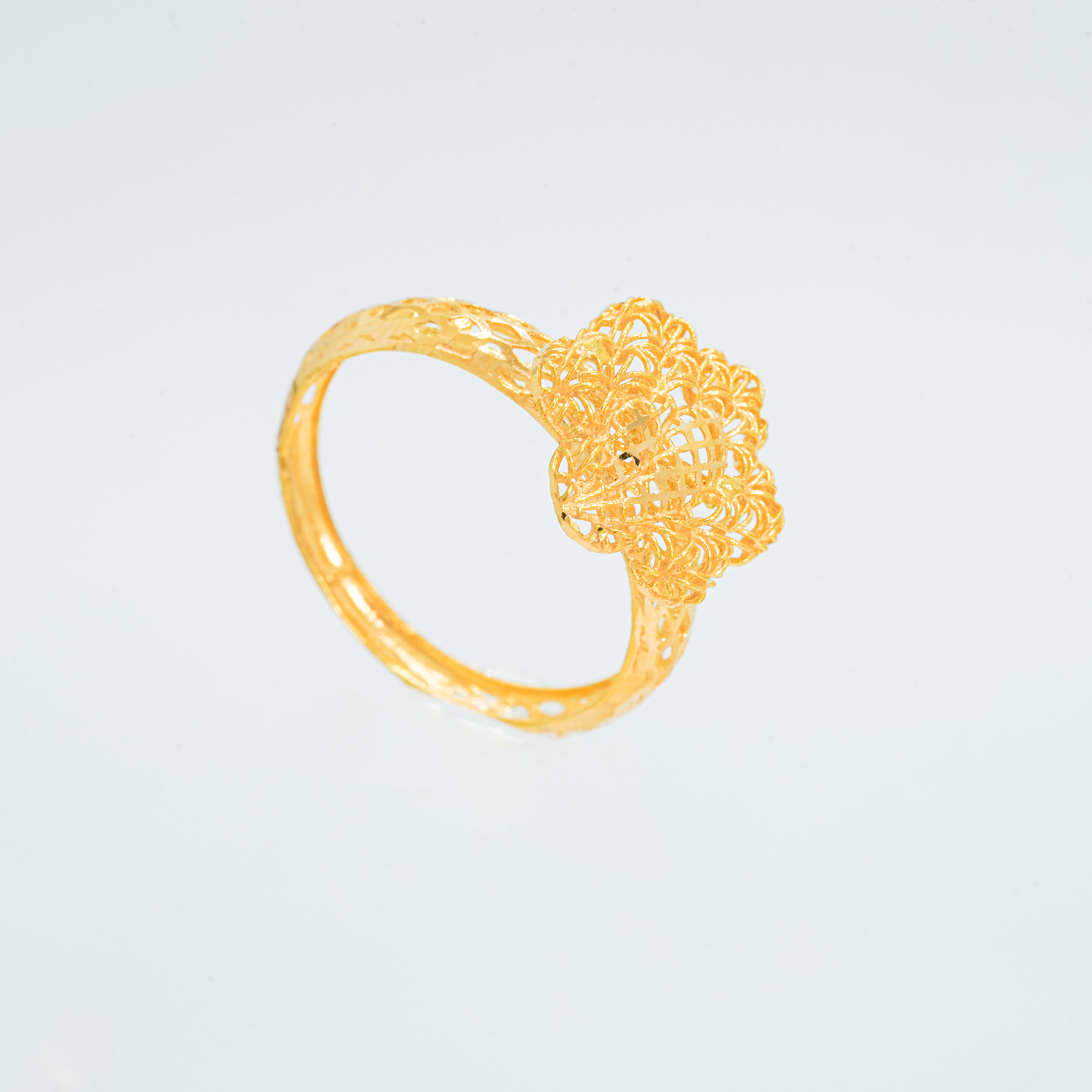  Pure flower ring 21k,gold  