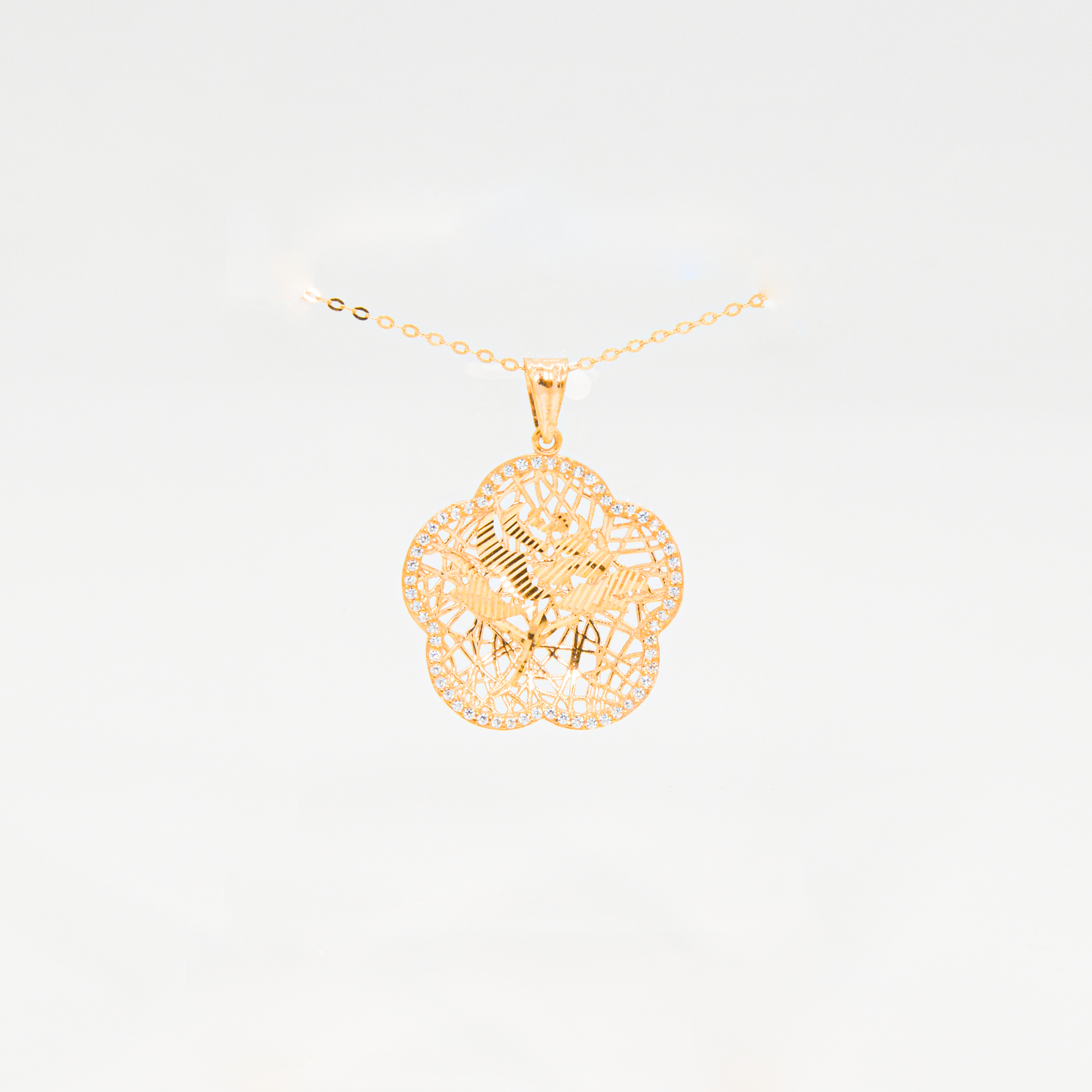  Flower half set 21k, gold 