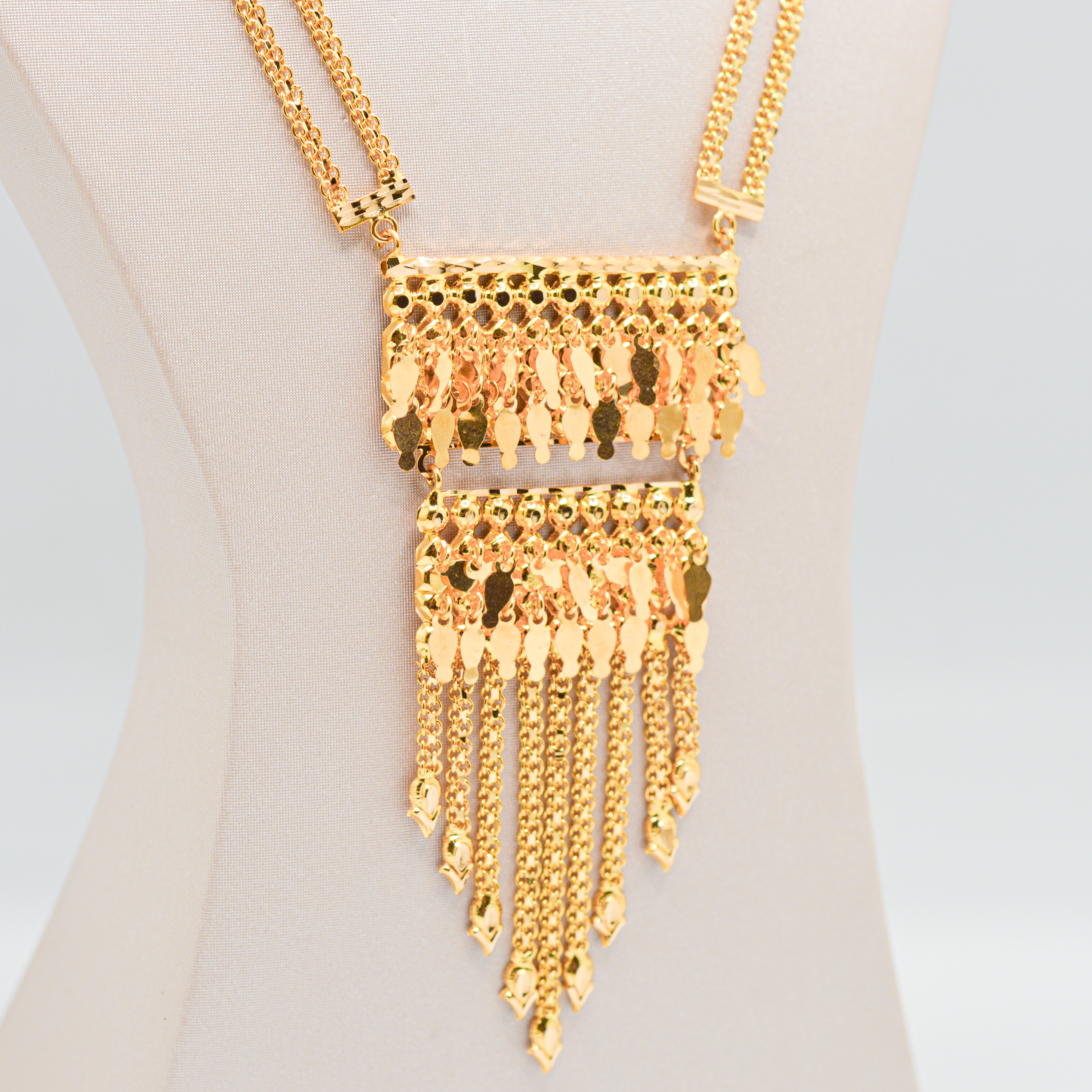  Gold long necklace 21k 