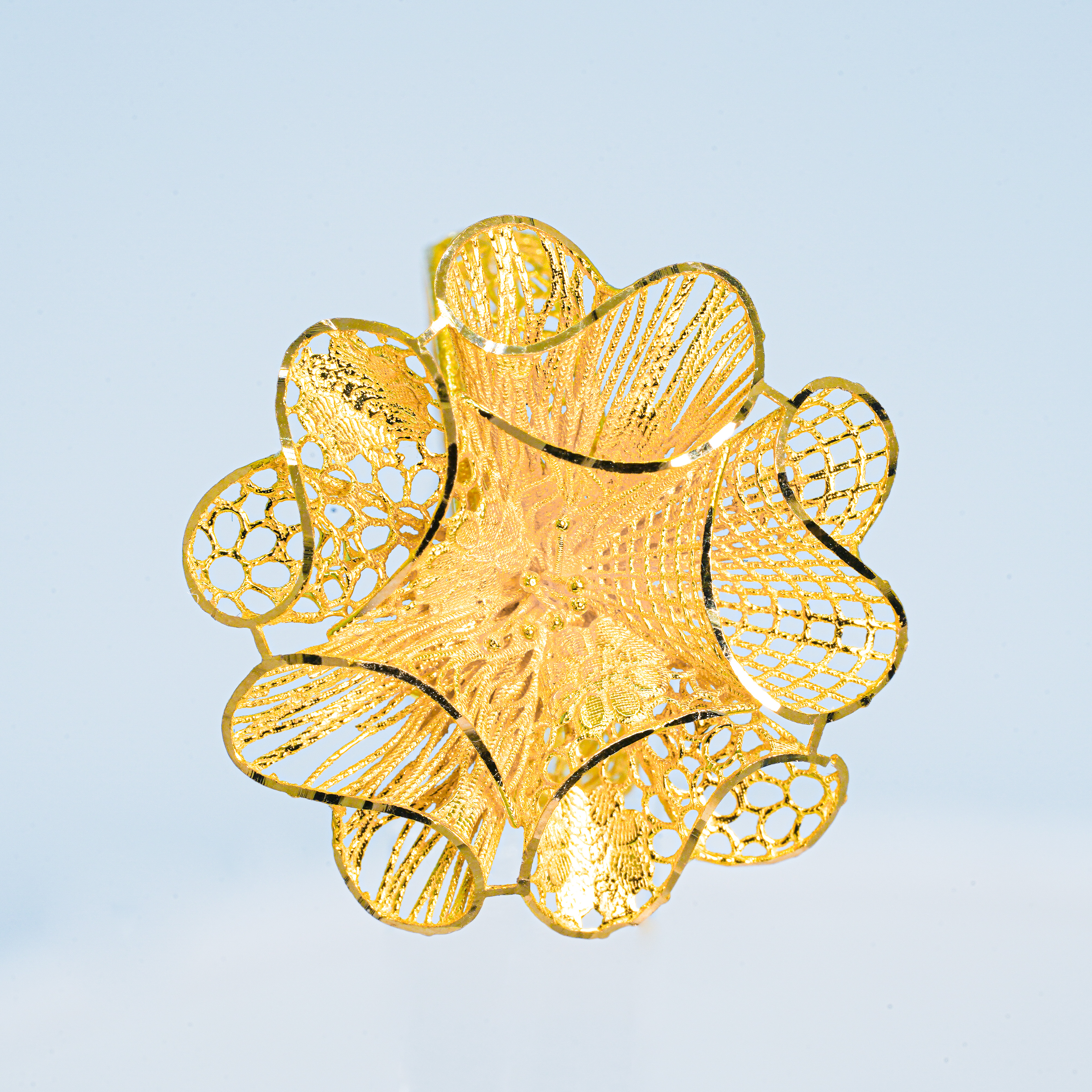 Ruffles ring 21k, gold  