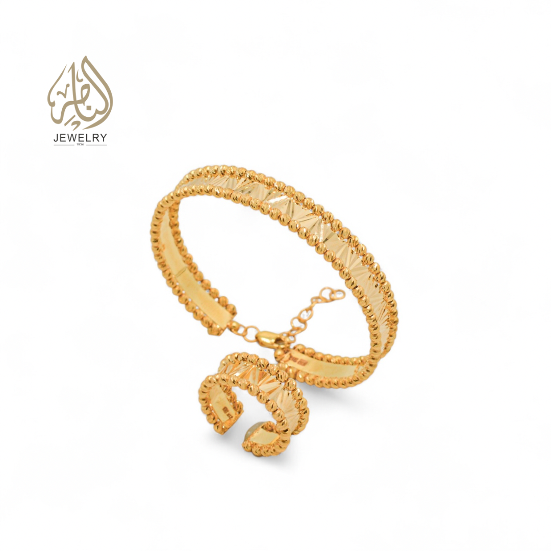  طقم سواره وخاتم ذهب عيار ٢١ قيراط 