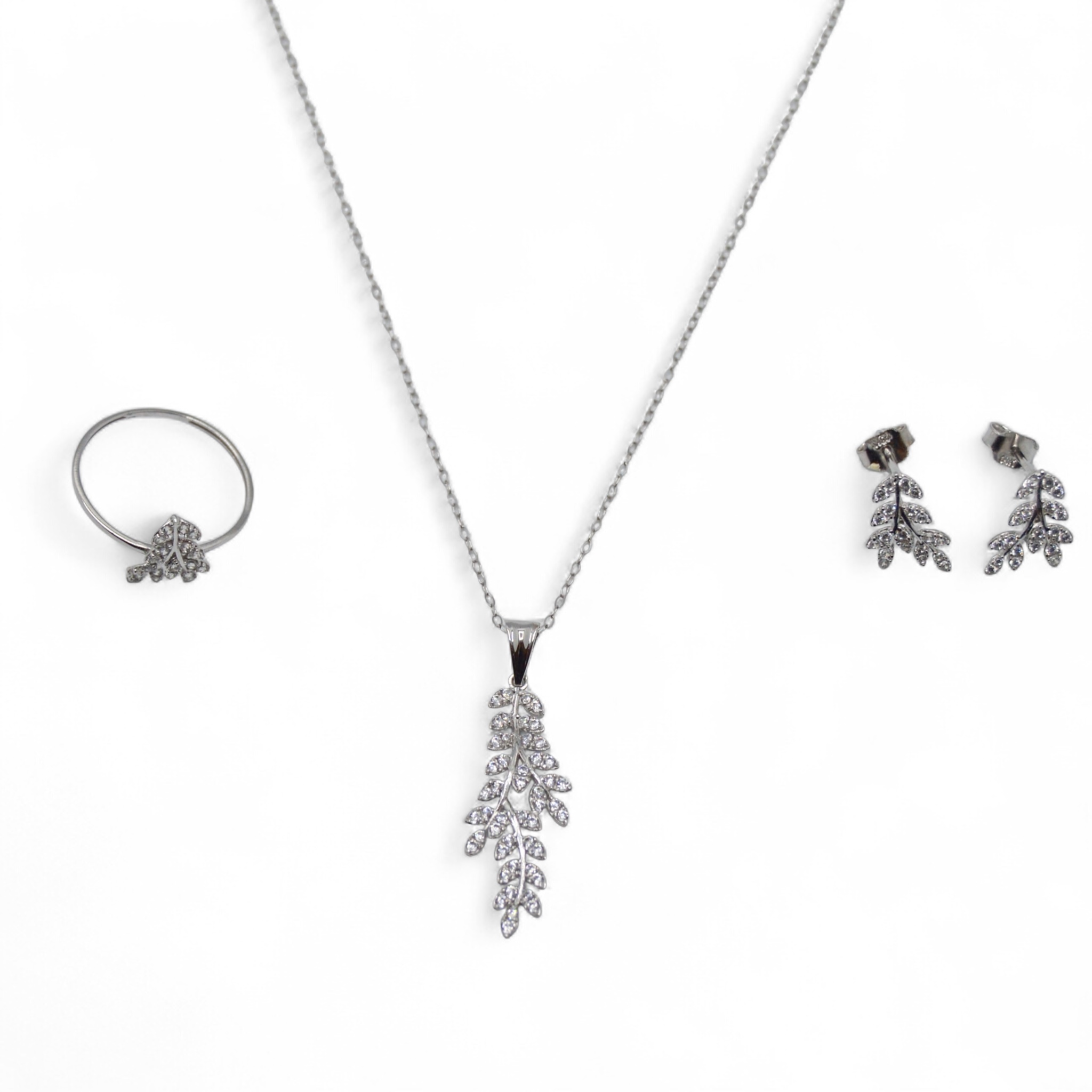  white gold half set 18k 