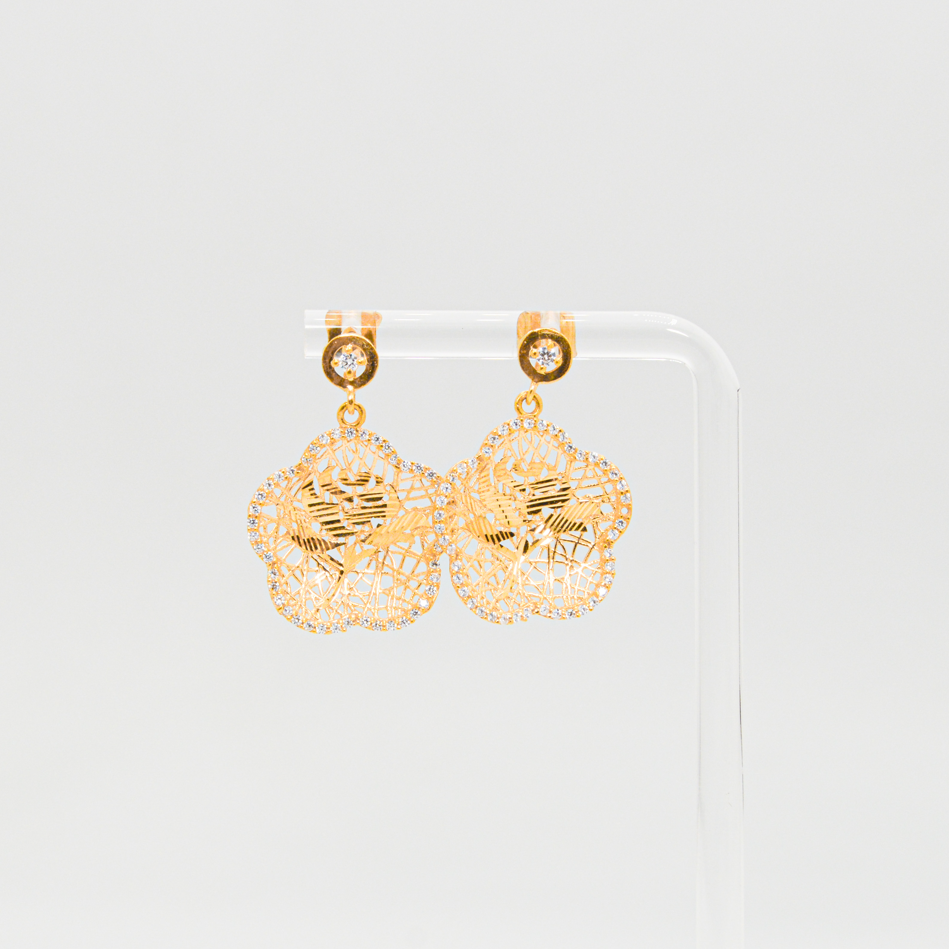  Flower half set 21k, gold 