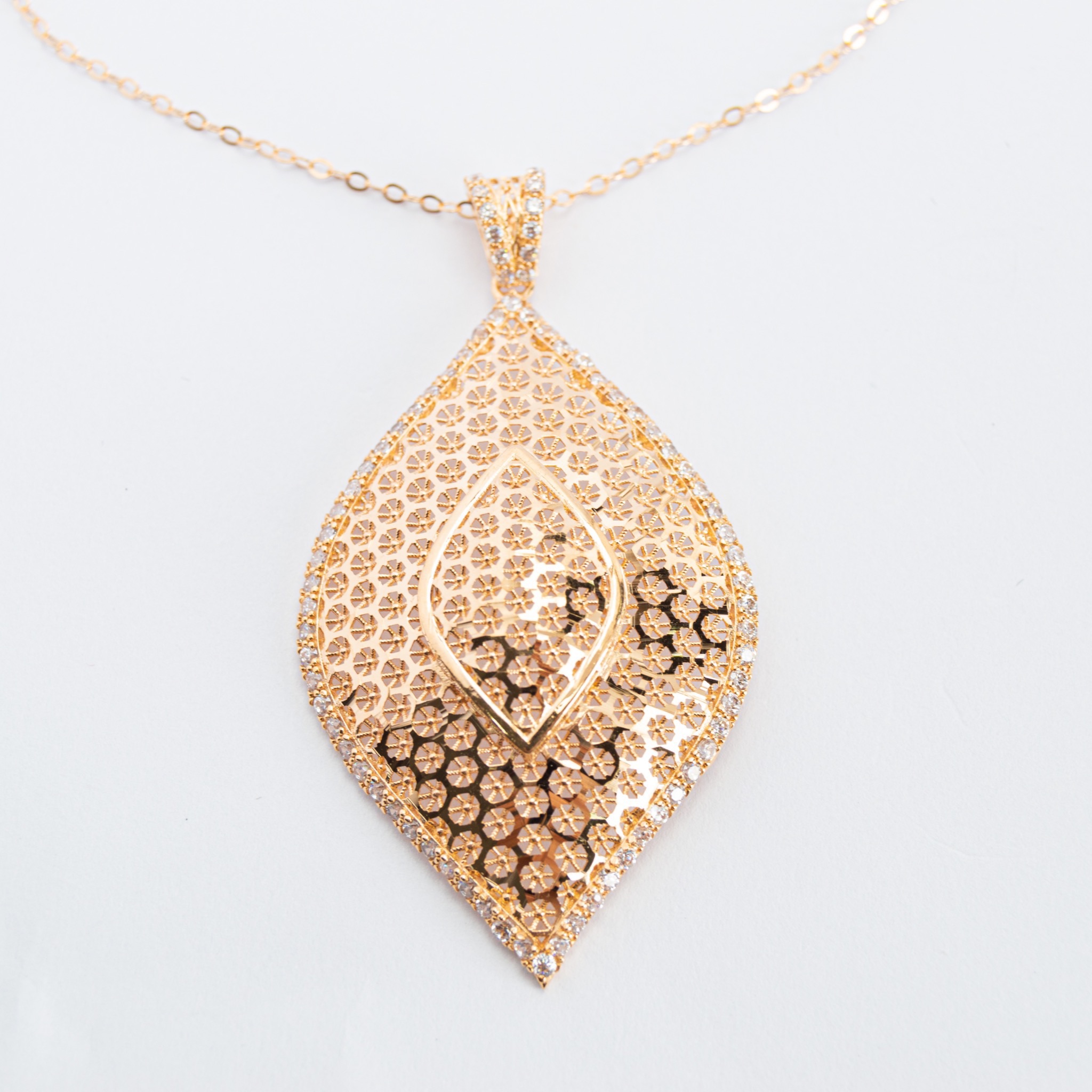  rhomboid halfset 21k, gold 