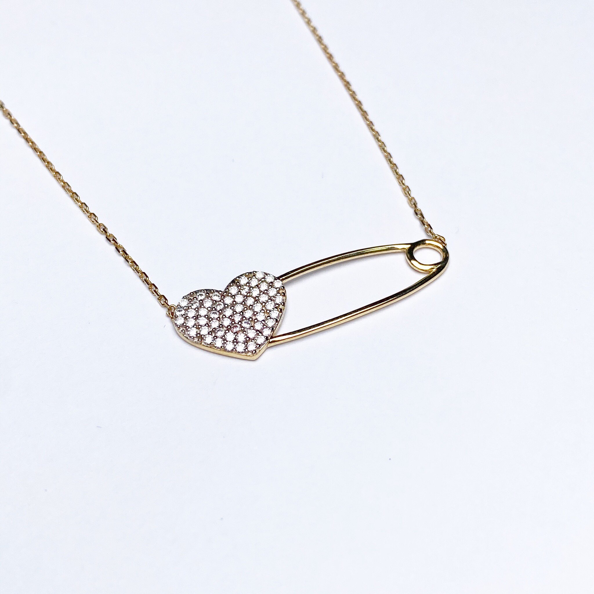  brooch necklace 18k, gold  