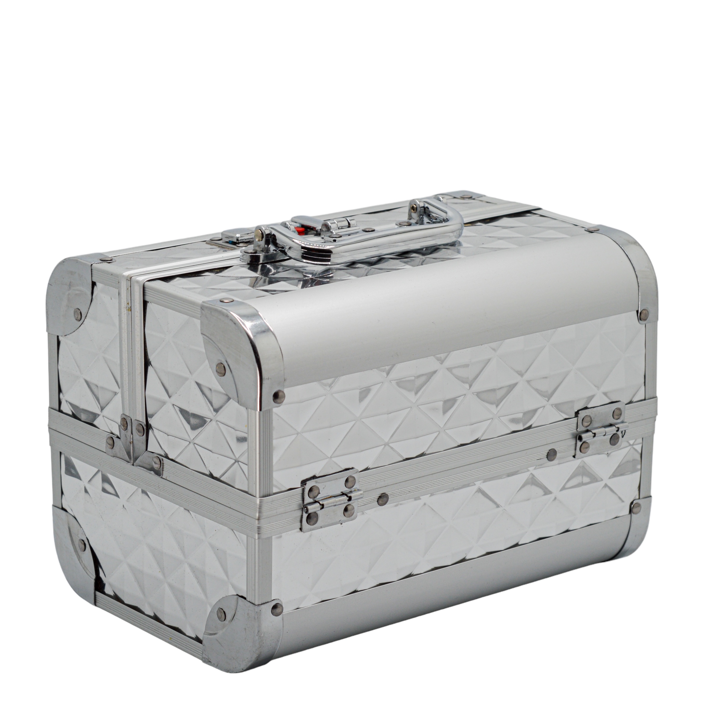  Jewellery box in gray metalic color  