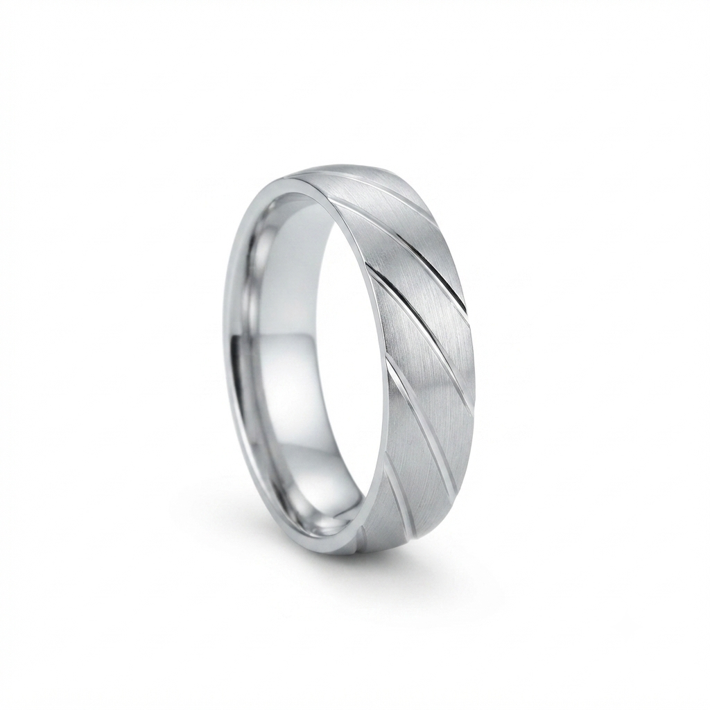  thick lines engagement ring 925k, silver 