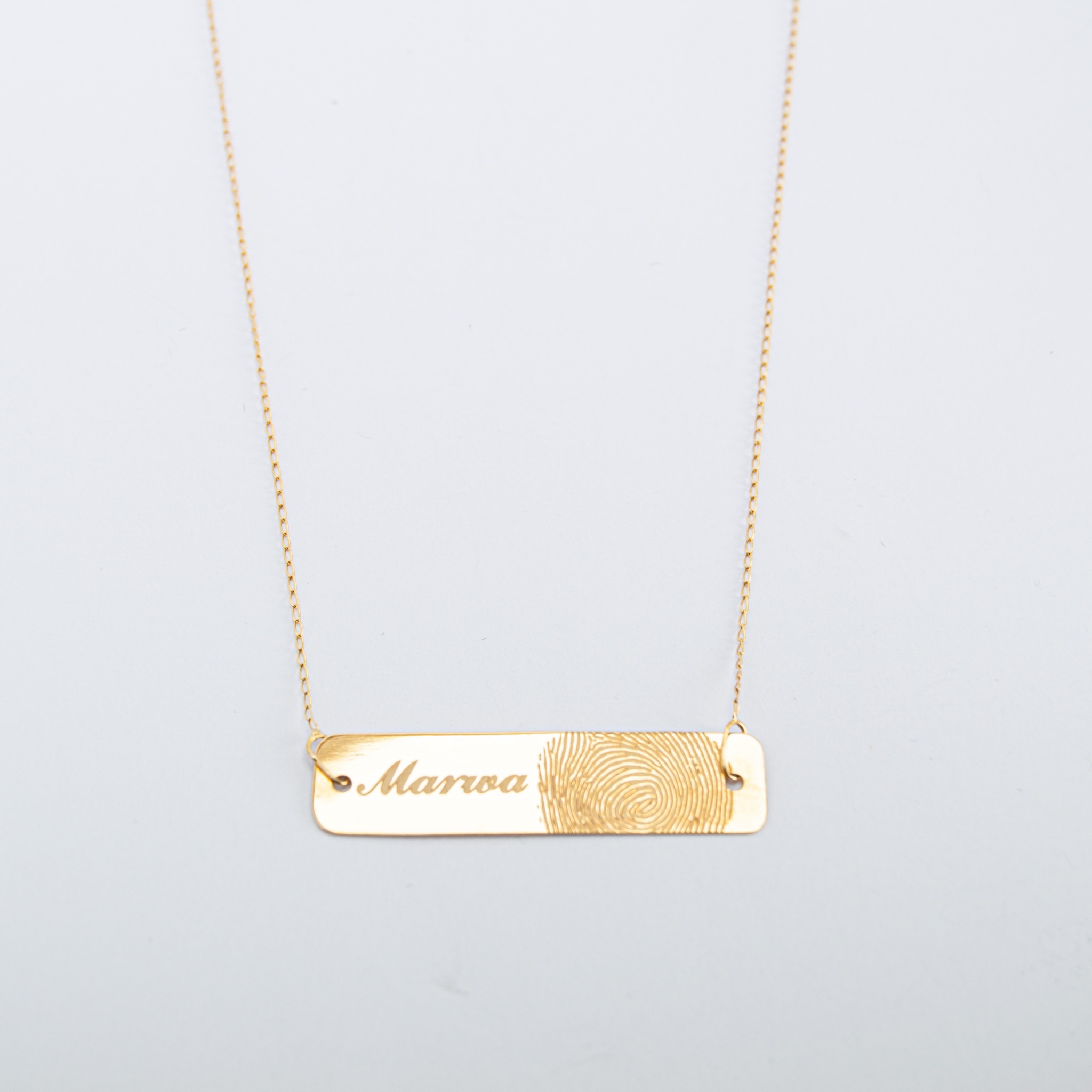  finger print necklace 18k, gold 