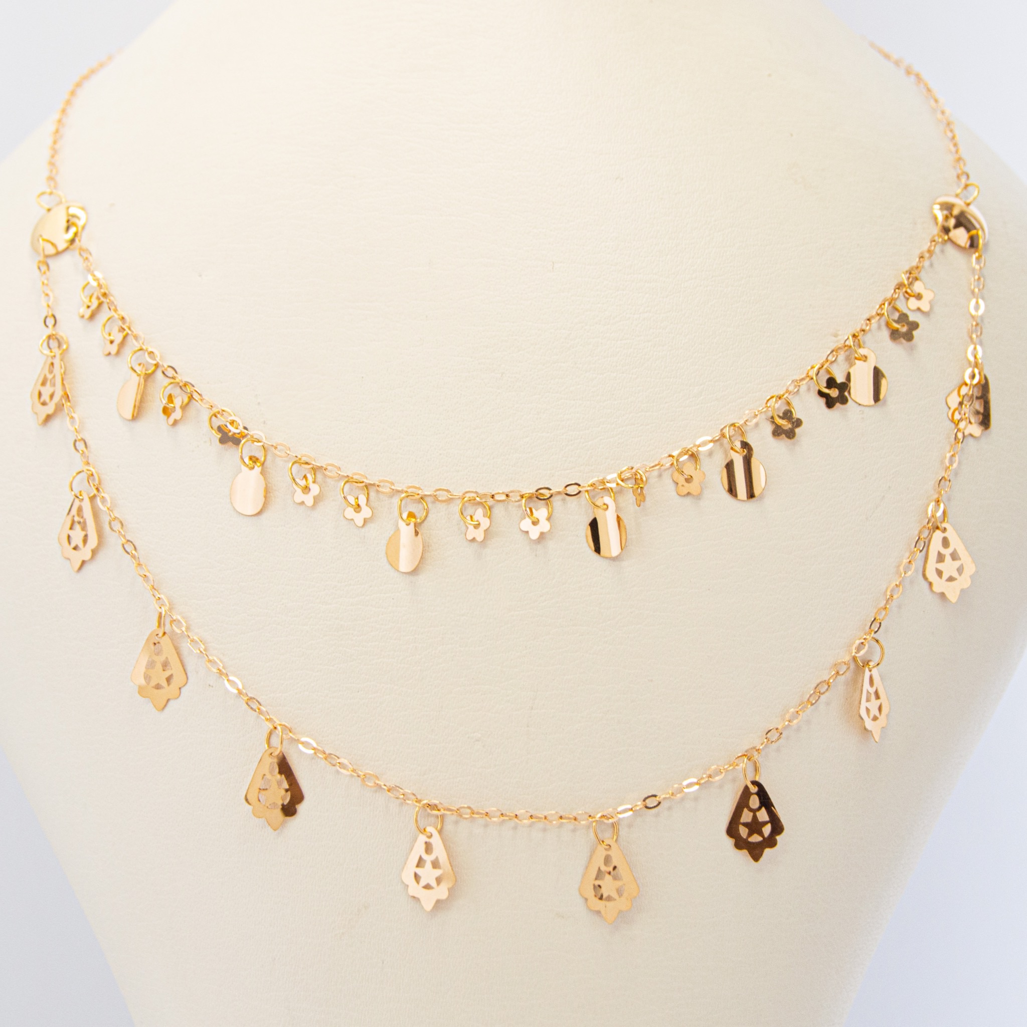  2levels necklace 21k, gold 