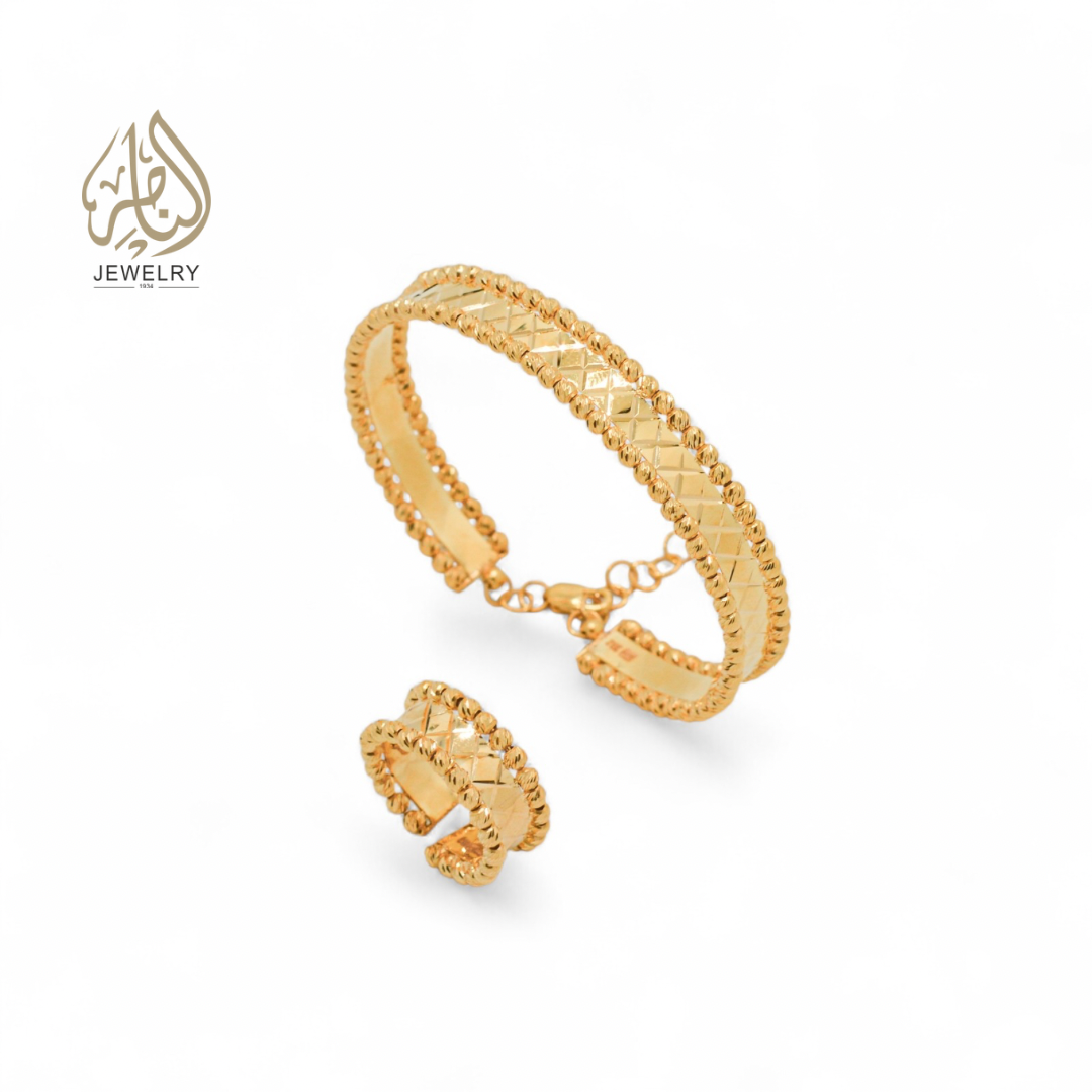  طقم سواره وخاتم ذهب عيار ٢١  