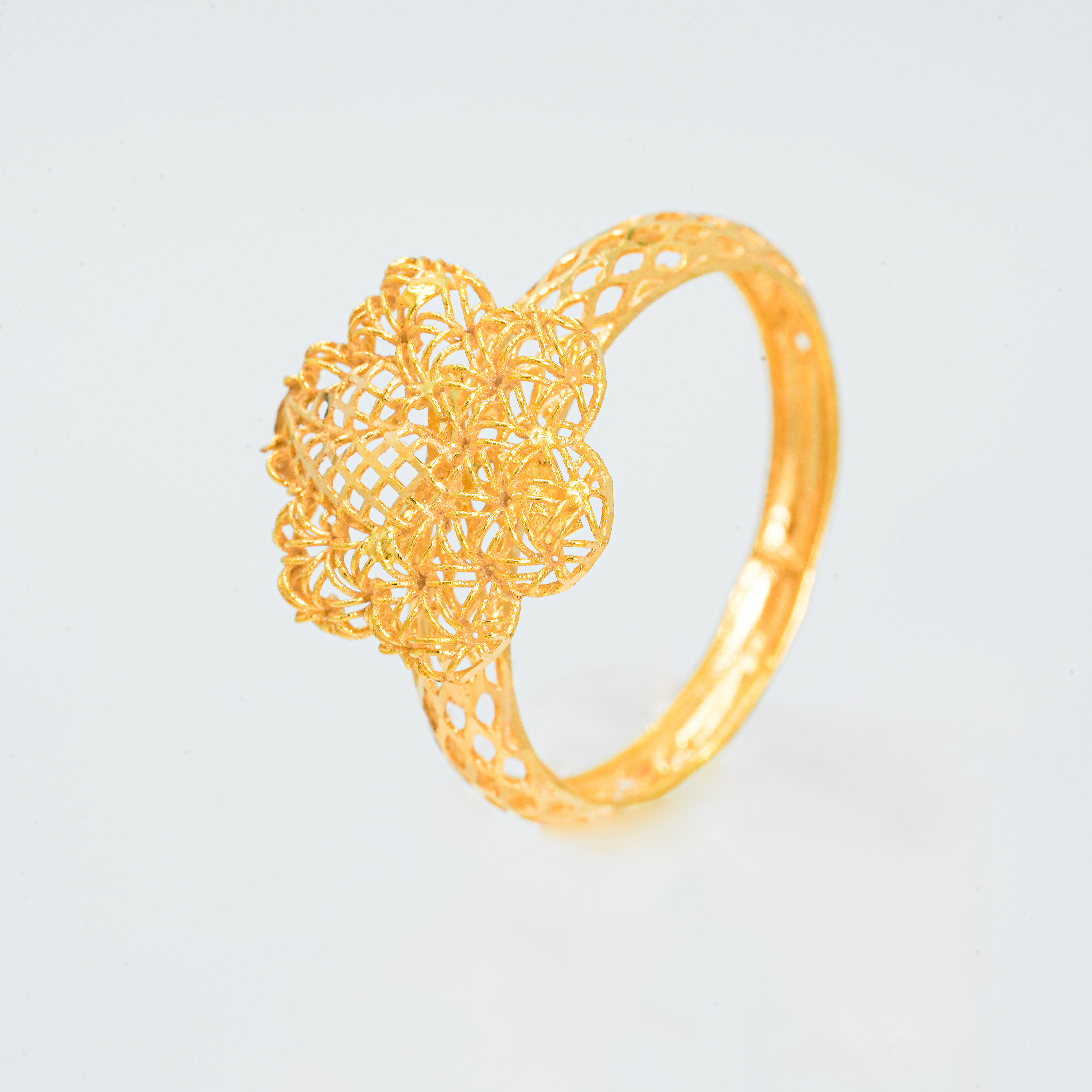  Pure flower ring 21k,gold  