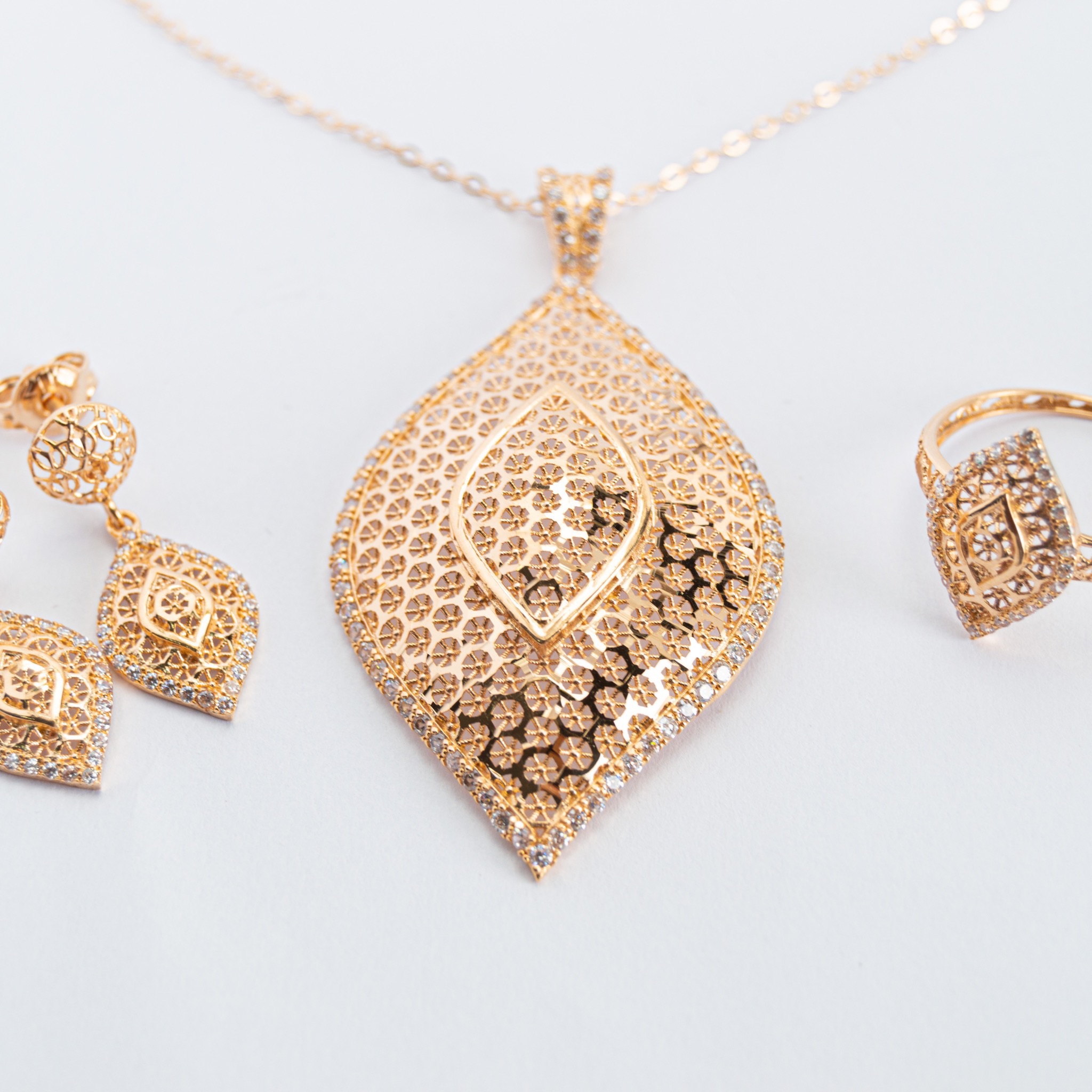  rhomboid halfset 21k, gold 
