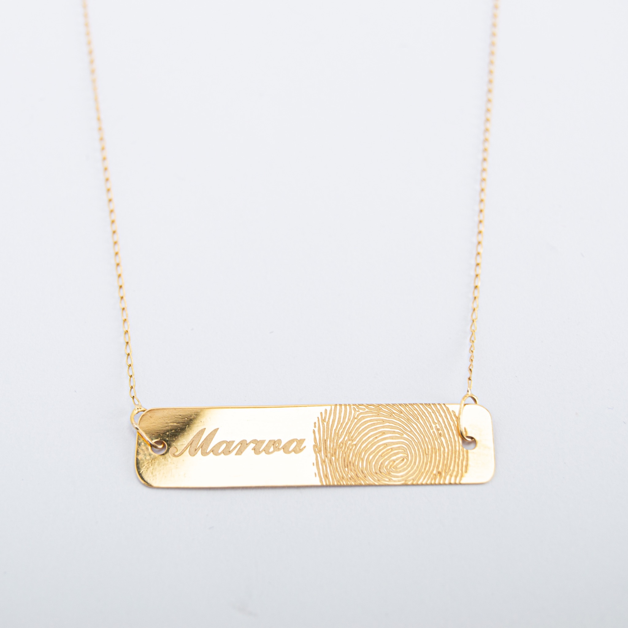  finger print necklace 18k, gold 