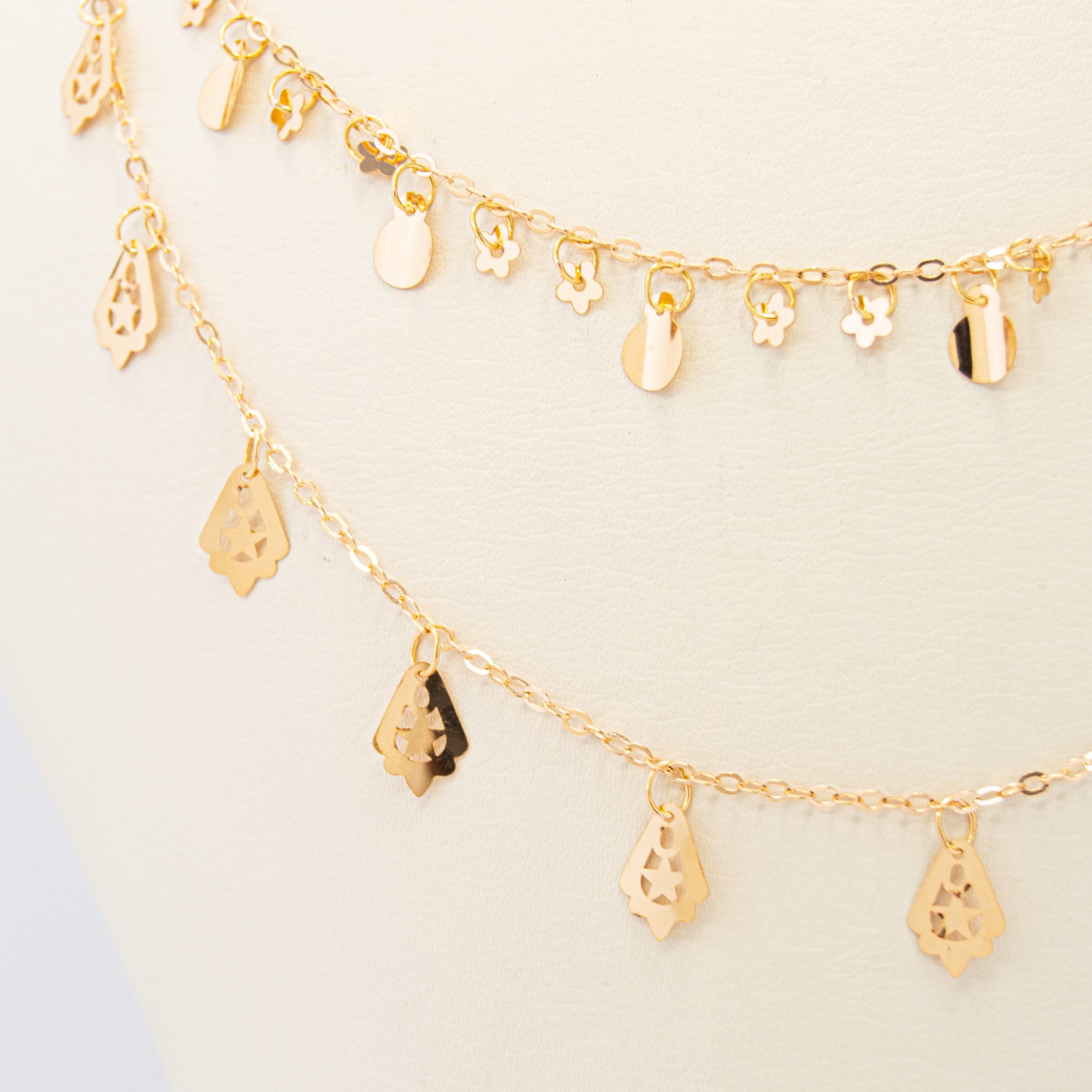  2levels necklace 21k, gold 