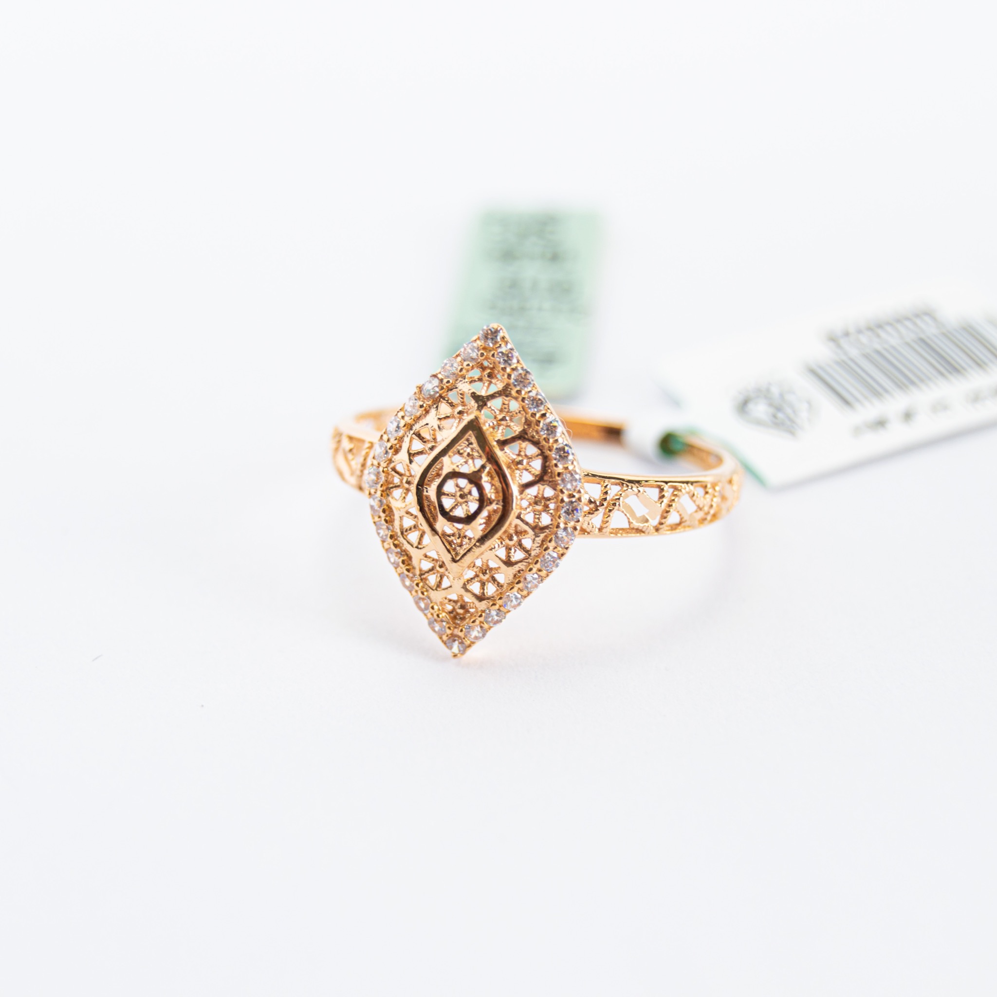  rhomboid halfset 21k, gold 