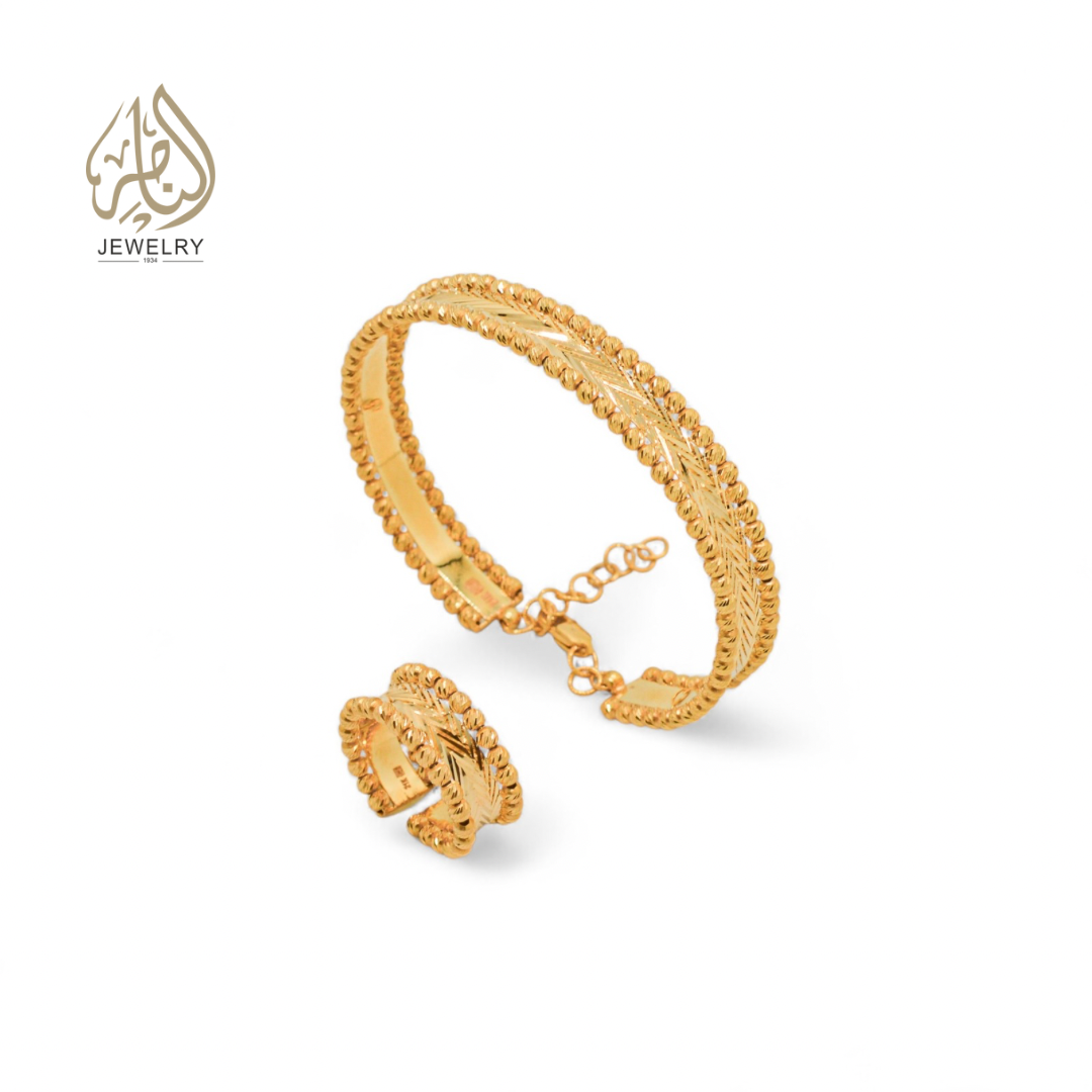  طقم سواره وخاتم ذهب عيار ٢١ قيراط  