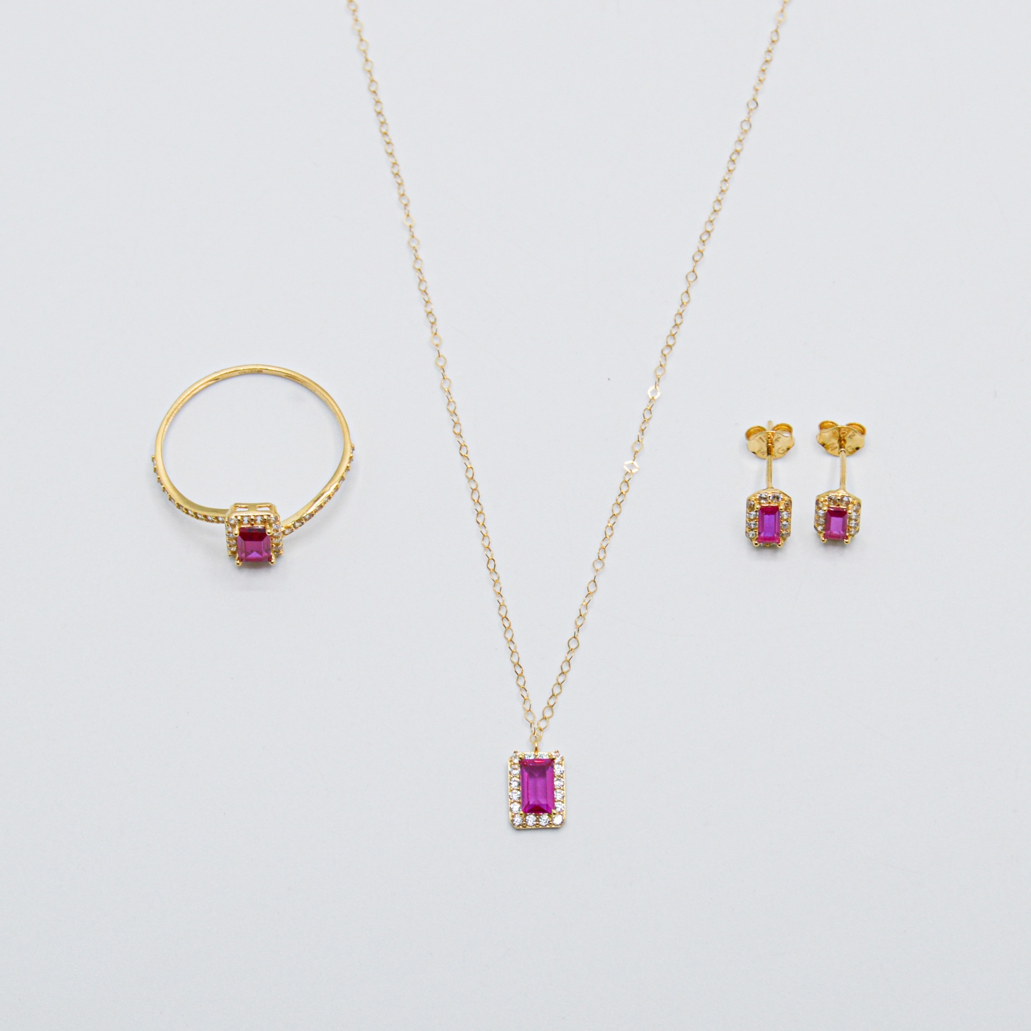  pink half set 18k, gold  