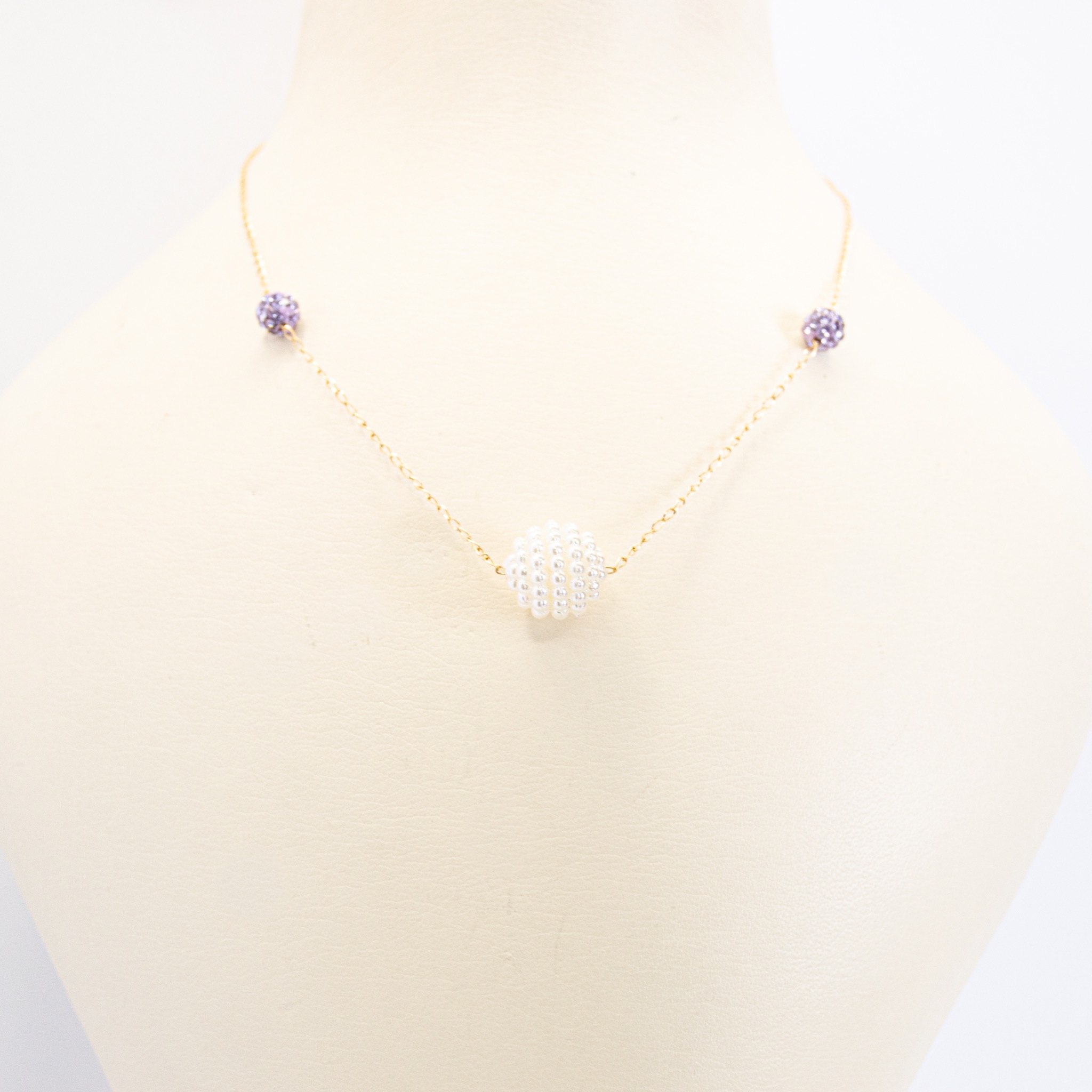  pearls necklace 18k, gold 
