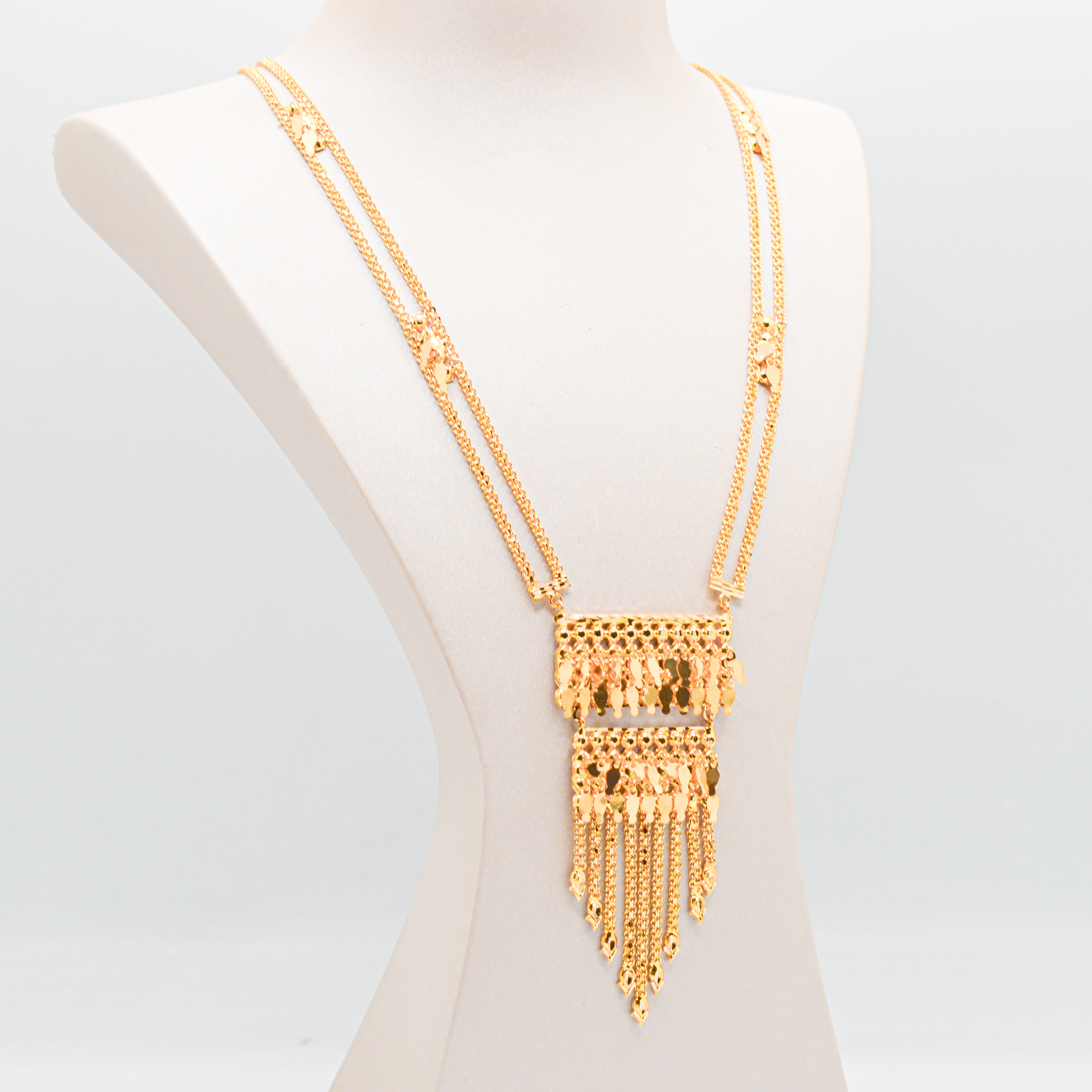  Gold long necklace 21k 