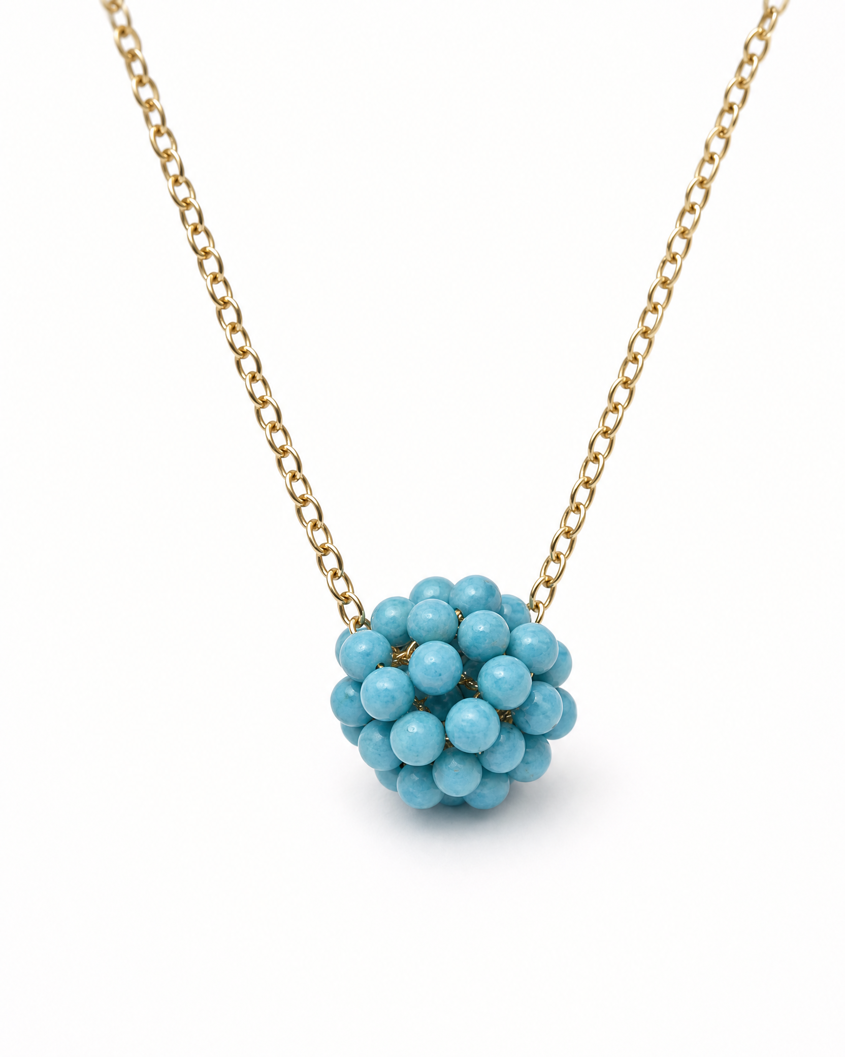  blue necklace 18k, gold  