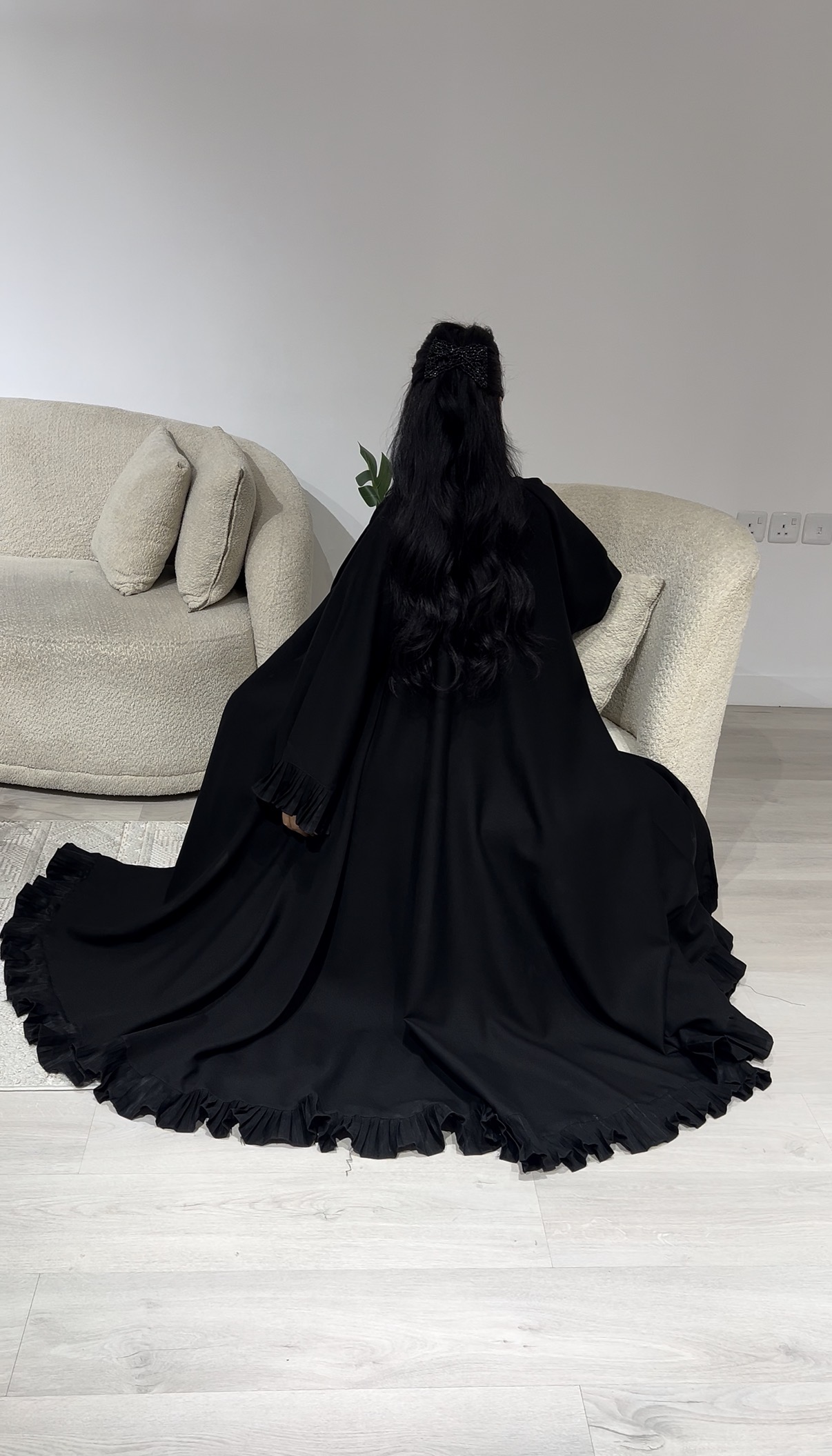  عبايه مخمل شتوي