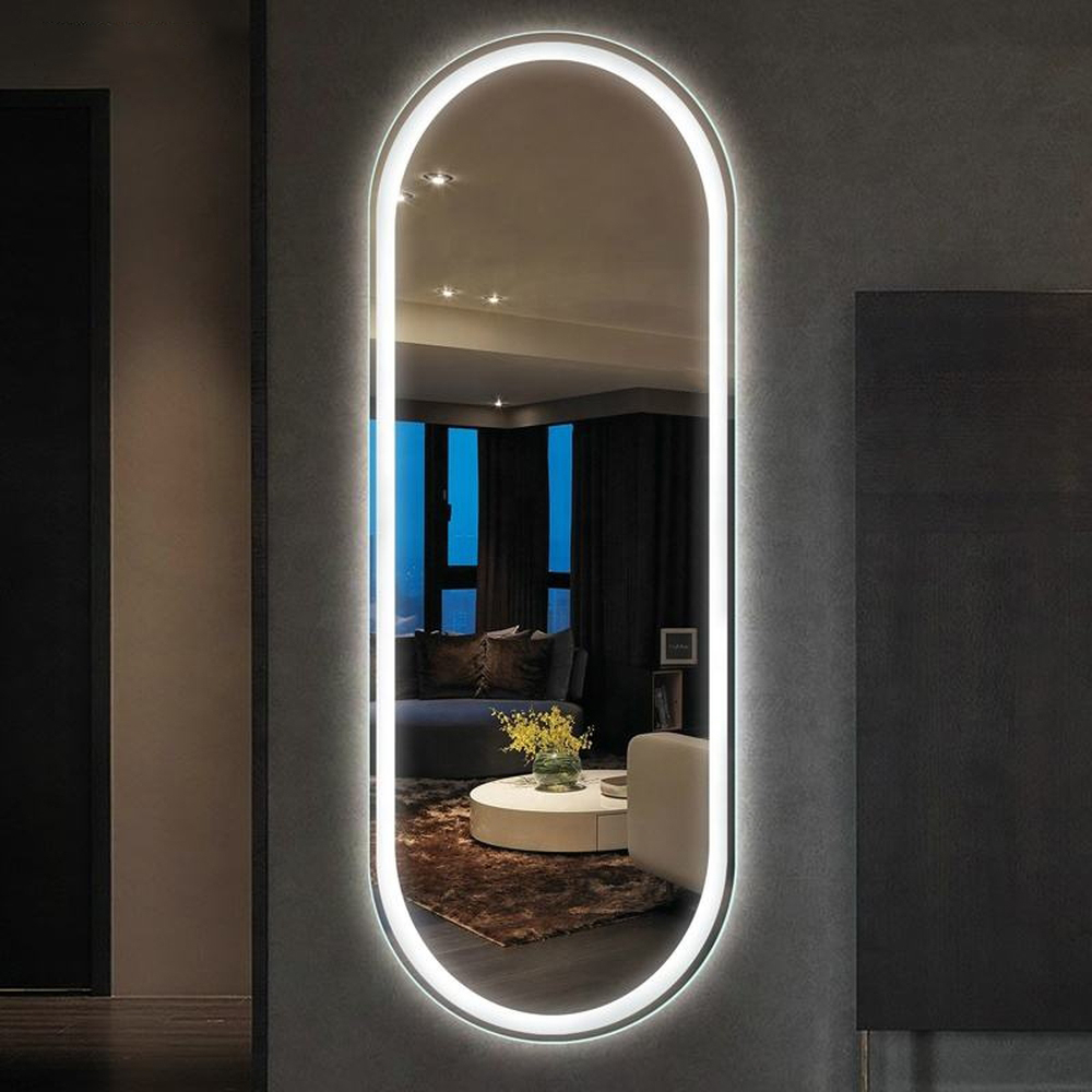مرآة حمام بيضاوية LED