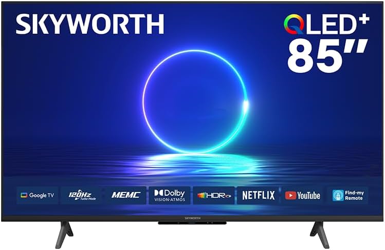  شاشة تلفزيون سكاي وورث 85 بوصة QLED نظام Google TV دقة 4K UHD  