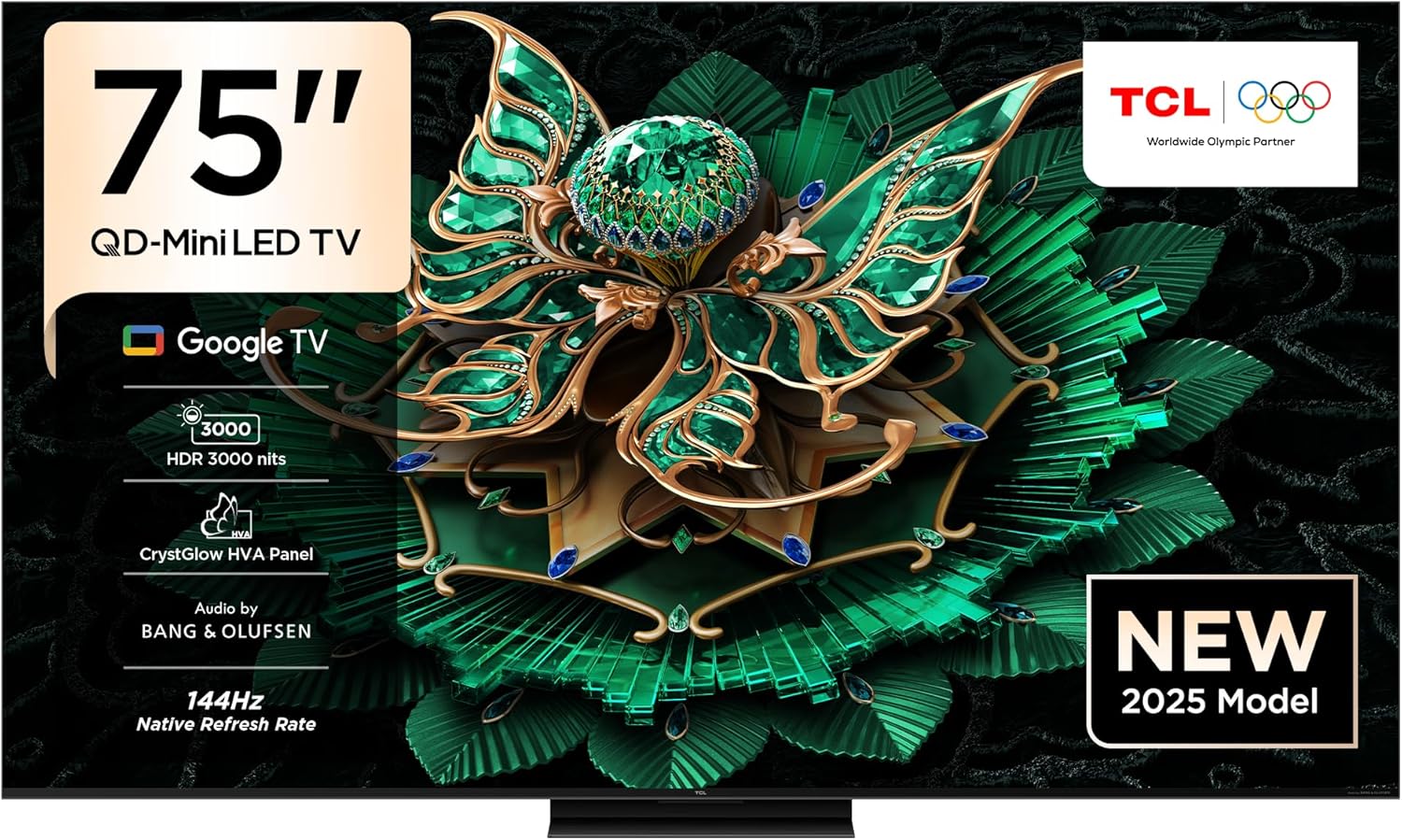  شاشة TCL 75 بوصة QD-Mini LED - نظام Google TV - دقة 4K UHD - رسيفر داخلي 