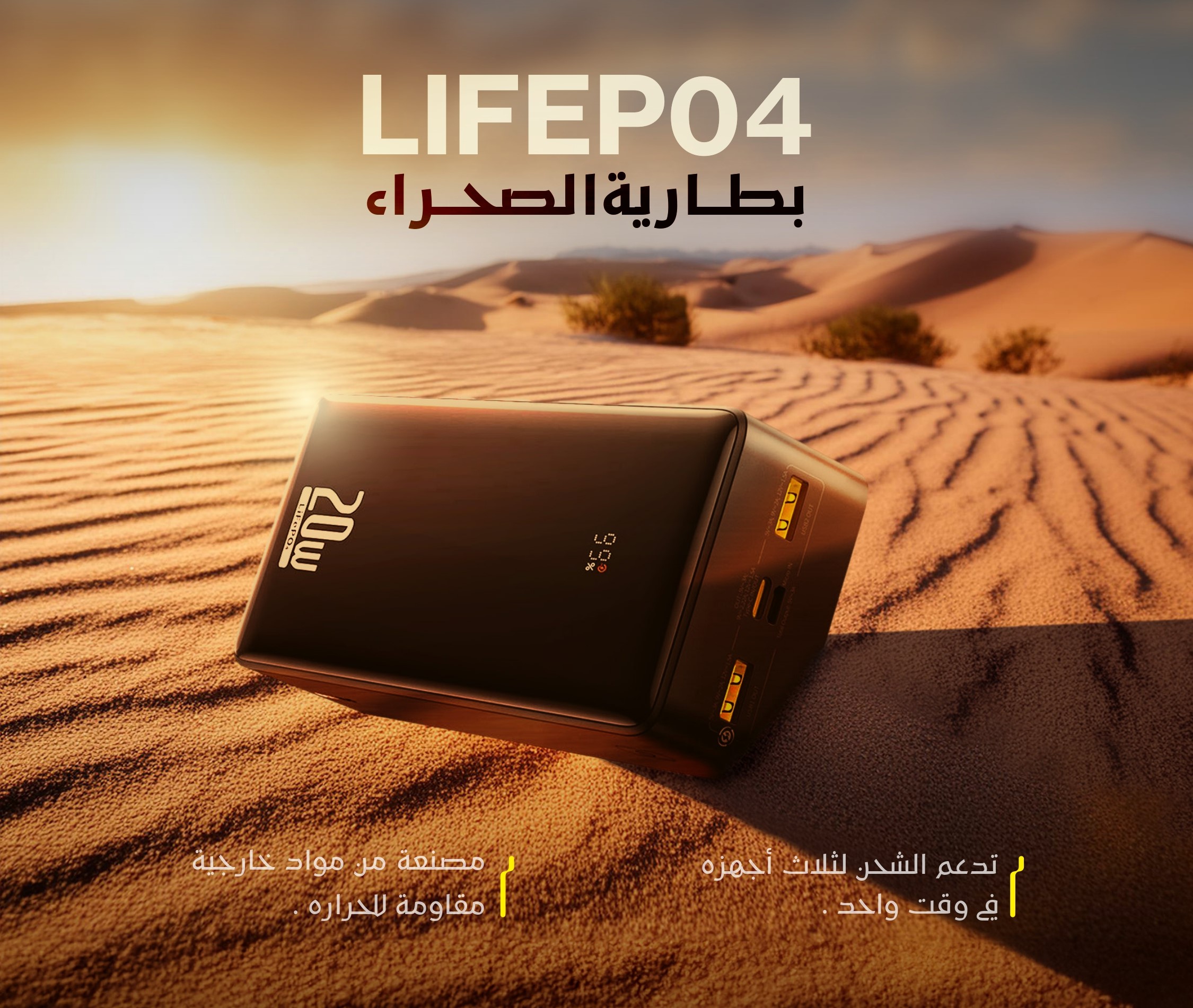  بيسوس - باور بنك الصحراء LIFEP04 - 27,600 