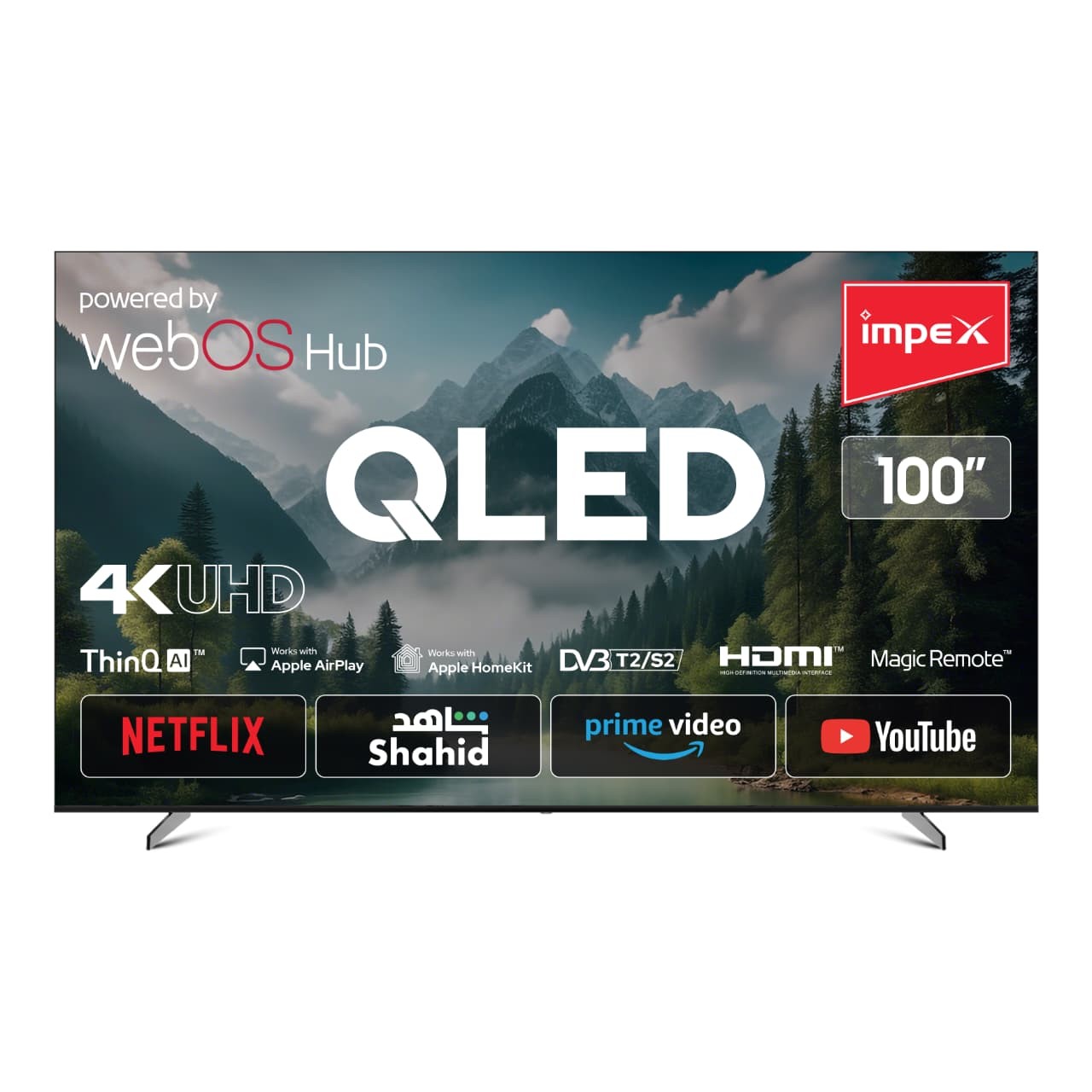  شاشة امبيكس 100 بوصة - نظام ويب كيو لد QLED -  موديل FIESTA 100Q 