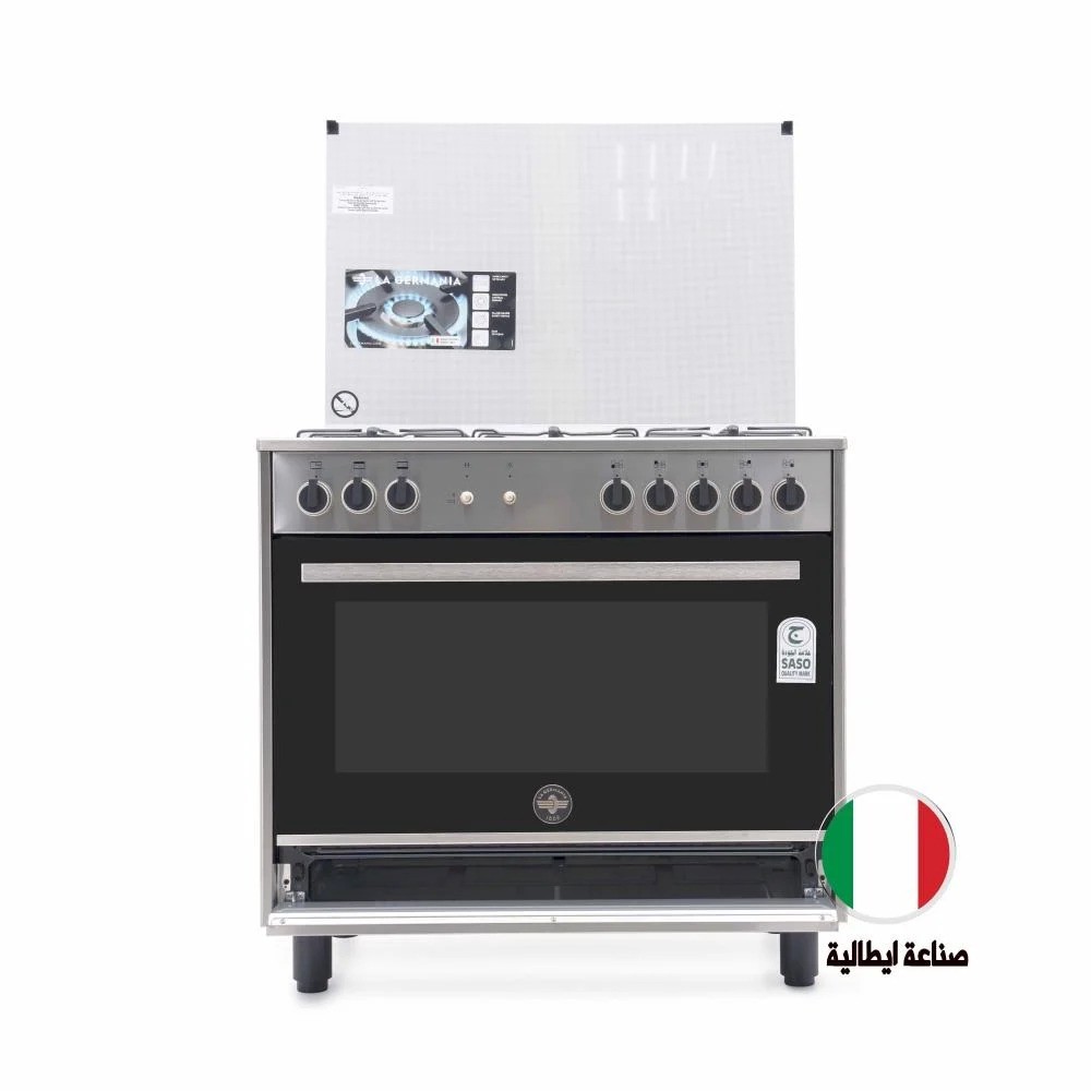  لاجرمانيا فرن غاز أمان كامل - 60×90 سم شبك ثقيل - ايطالي  - فضي - RIS95C31DX  